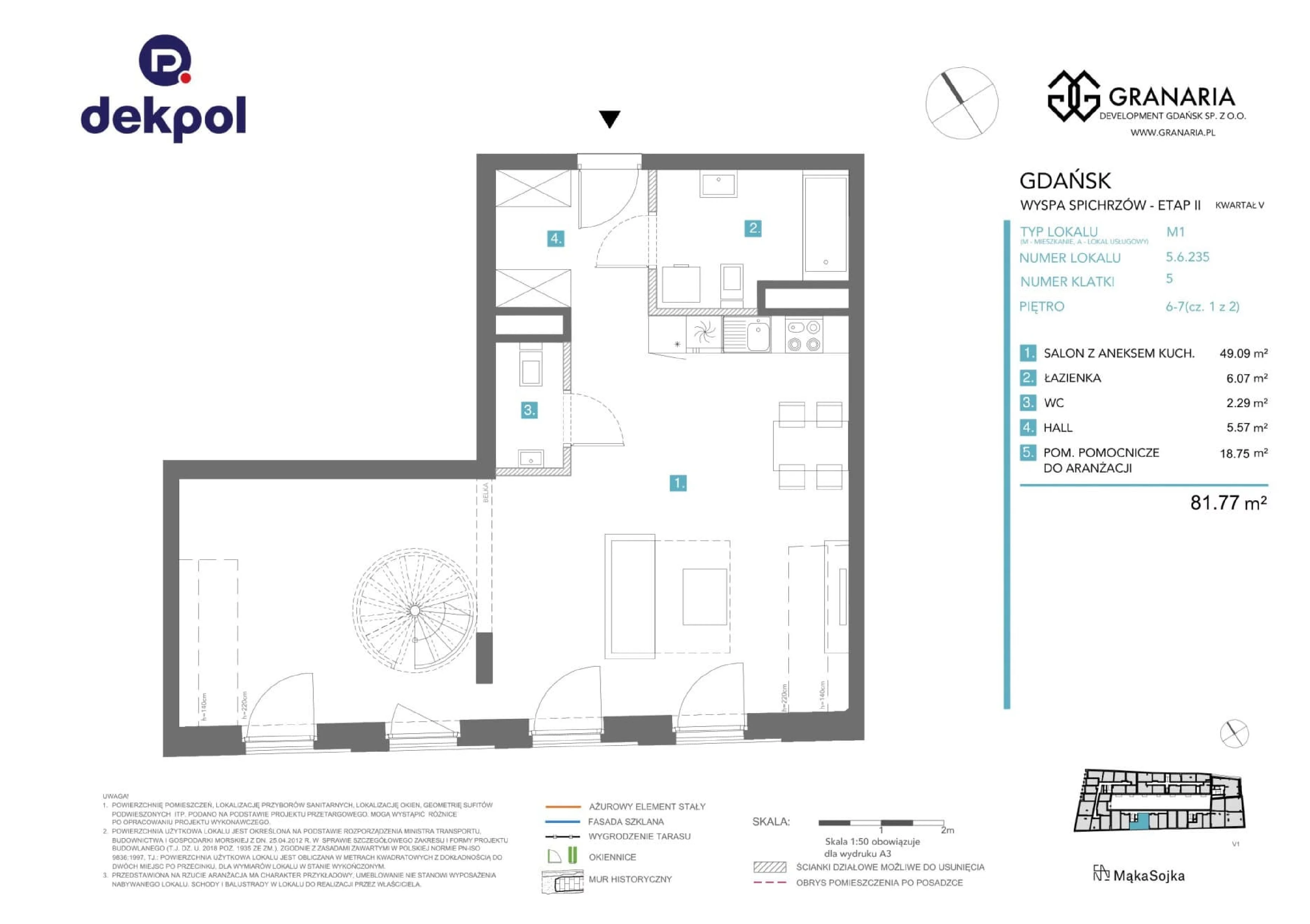 1 pokój, apartament 81,77 m², piętro 6, oferta nr 5.6.235.M, Granaria, Gdańsk, Śródmieście, ul. Chmielna