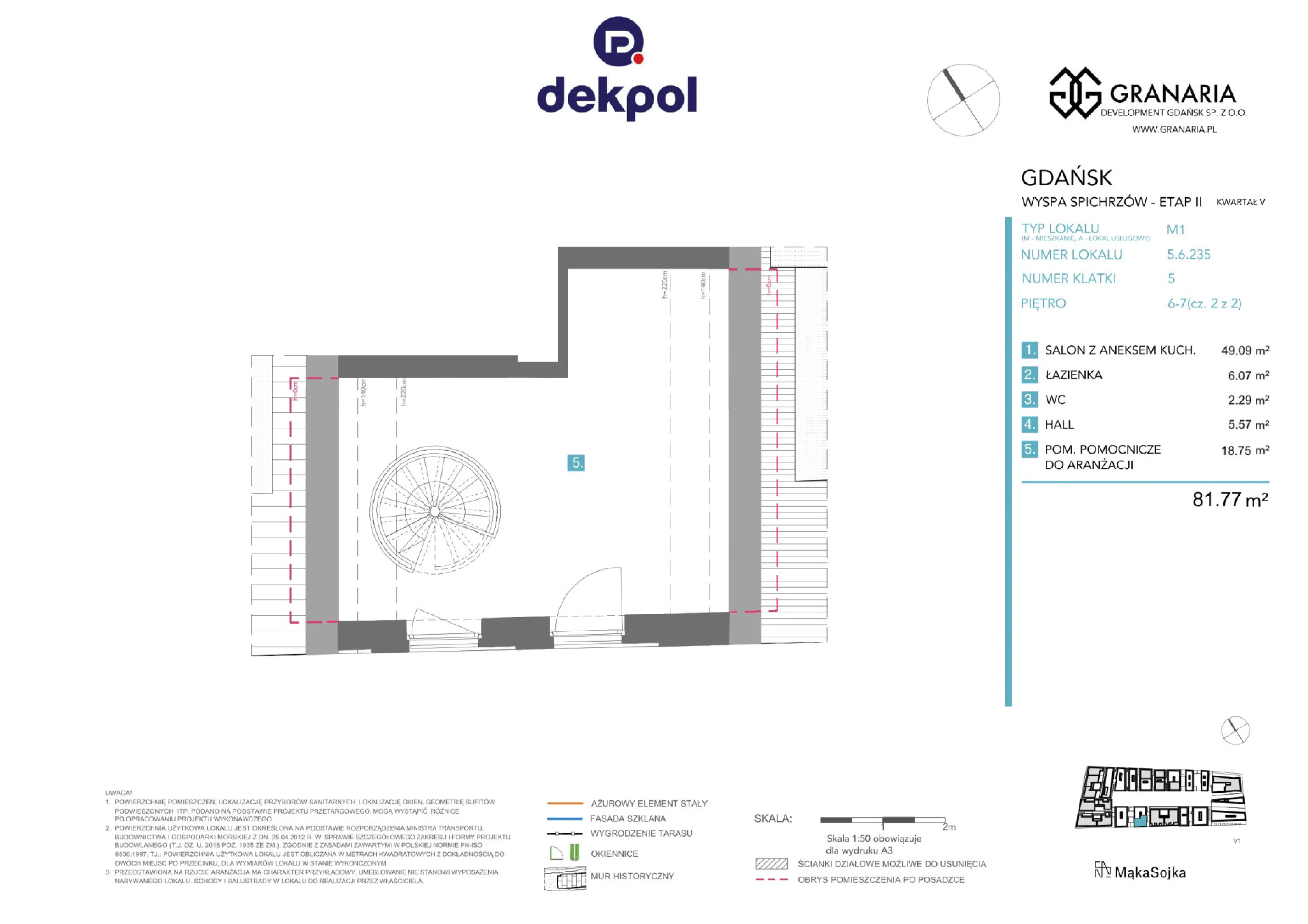 1 pokój, apartament 81,77 m², piętro 6, oferta nr 5.6.235.M, Granaria, Gdańsk, Śródmieście, ul. Chmielna