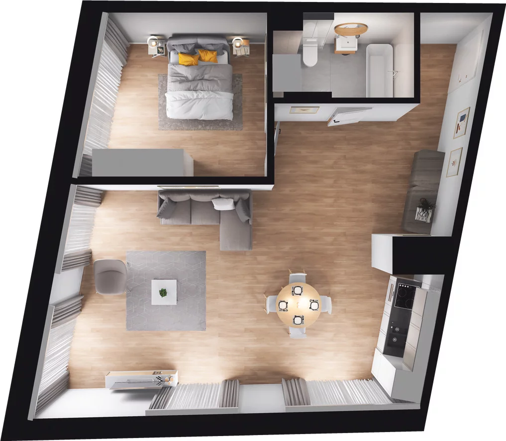 1 pokój, apartament 68,50 m², piętro 1, oferta nr 1.1.005, Granaria, Gdańsk, Śródmieście, ul. Chmielna