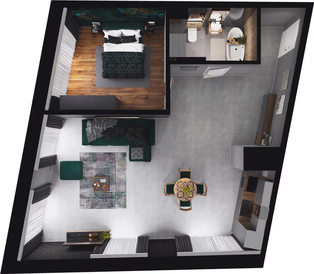 1 pokój, apartament 68,50 m², piętro 1, oferta nr 1.1.005, Granaria, Gdańsk, Śródmieście, ul. Chmielna