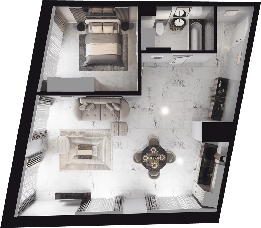 1 pokój, apartament 68,50 m², piętro 1, oferta nr 1.1.005, Granaria, Gdańsk, Śródmieście, ul. Chmielna