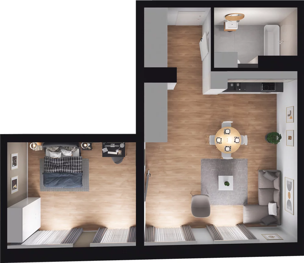 1 pokój, apartament 66,38 m², piętro 1, oferta nr 5.1.205, Granaria, Gdańsk, Śródmieście, ul. Chmielna