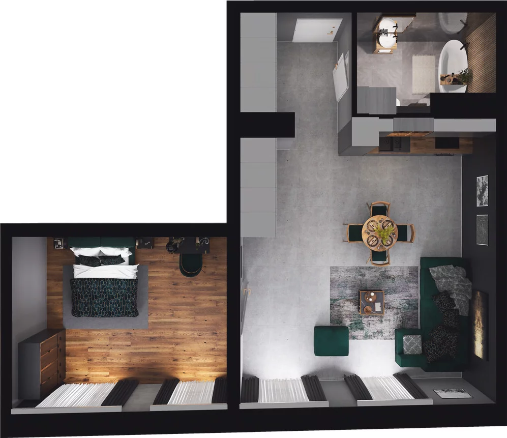 1 pokój, apartament 66,38 m², piętro 1, oferta nr 5.1.205, Granaria, Gdańsk, Śródmieście, ul. Chmielna