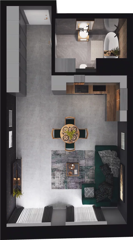 1 pokój, apartament 41,01 m², piętro 2, oferta nr 5.2.206, Granaria, Gdańsk, Śródmieście, ul. Chmielna