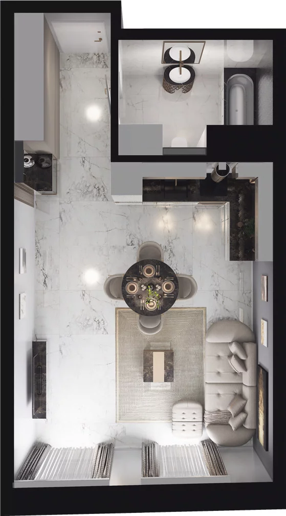 1 pokój, apartament 41,01 m², piętro 2, oferta nr 5.2.206, Granaria, Gdańsk, Śródmieście, ul. Chmielna