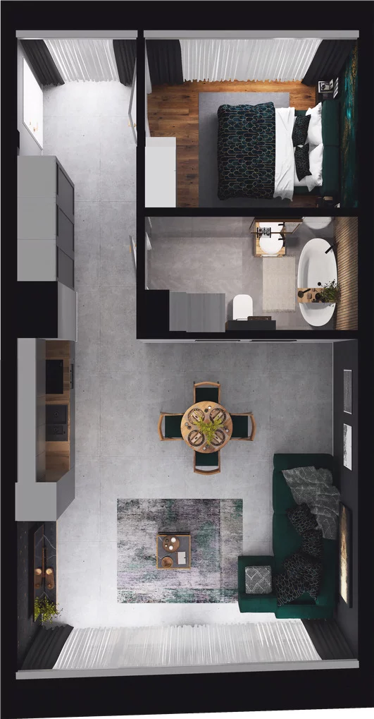 1 pokój, apartament 49,70 m², piętro 2, oferta nr 5.2.208 (U), Granaria, Gdańsk, Śródmieście, ul. Chmielna