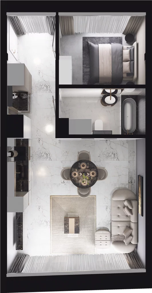 1 pokój, apartament 49,70 m², piętro 2, oferta nr 5.2.208 (U), Granaria, Gdańsk, Śródmieście, ul. Chmielna