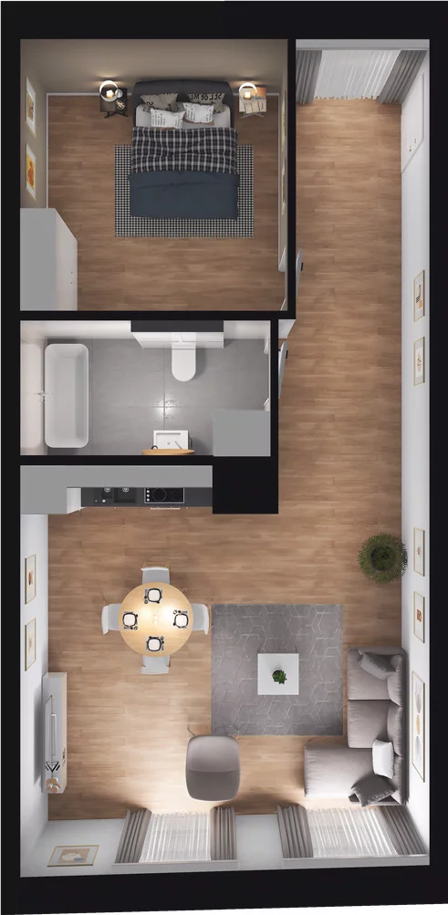 1 pokój, apartament 58,12 m², piętro 3, oferta nr 5.3.213, Granaria, Gdańsk, Śródmieście, ul. Chmielna