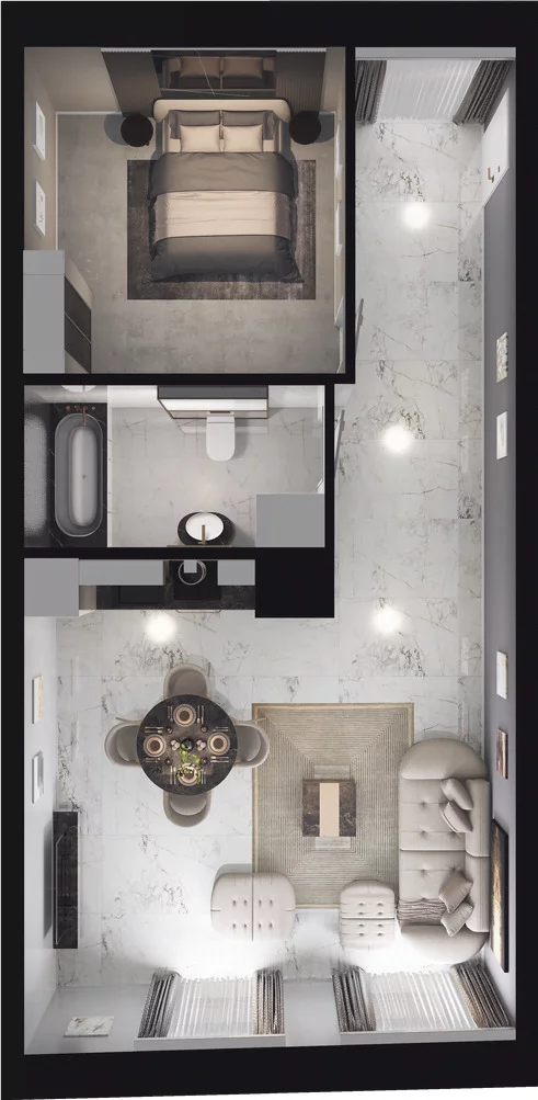 1 pokój, apartament 58,12 m², piętro 3, oferta nr 5.3.213, Granaria, Gdańsk, Śródmieście, ul. Chmielna