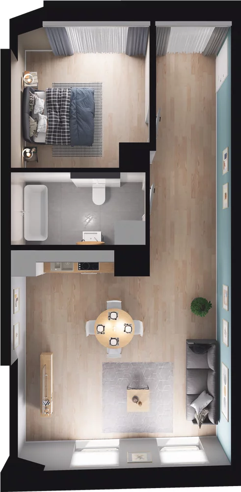 1 pokój, apartament 56,45 m², piętro 6, oferta nr 5.6.231, Granaria, Gdańsk, Śródmieście, ul. Chmielna