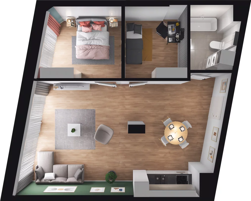 1 pokój, apartament 65,29 m², piętro 3, oferta nr 1.3.036, Granaria, Gdańsk, Śródmieście, ul. Chmielna