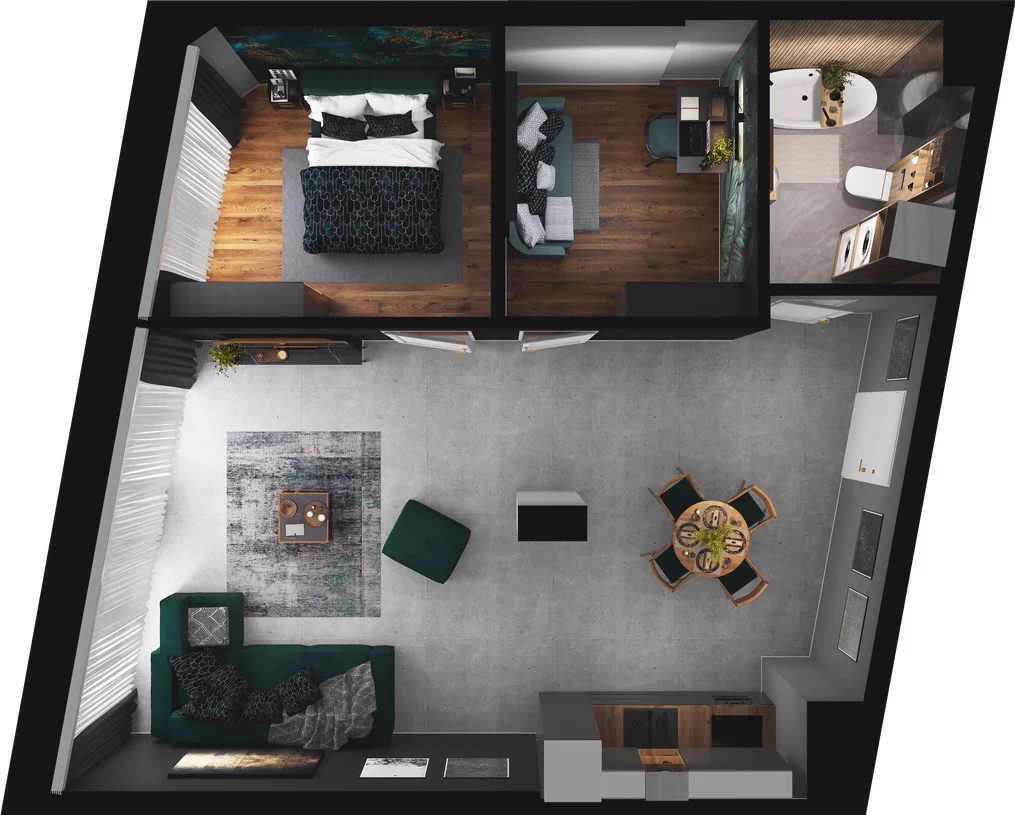 1 pokój, apartament 65,29 m², piętro 3, oferta nr 1.3.036, Granaria, Gdańsk, Śródmieście, ul. Chmielna