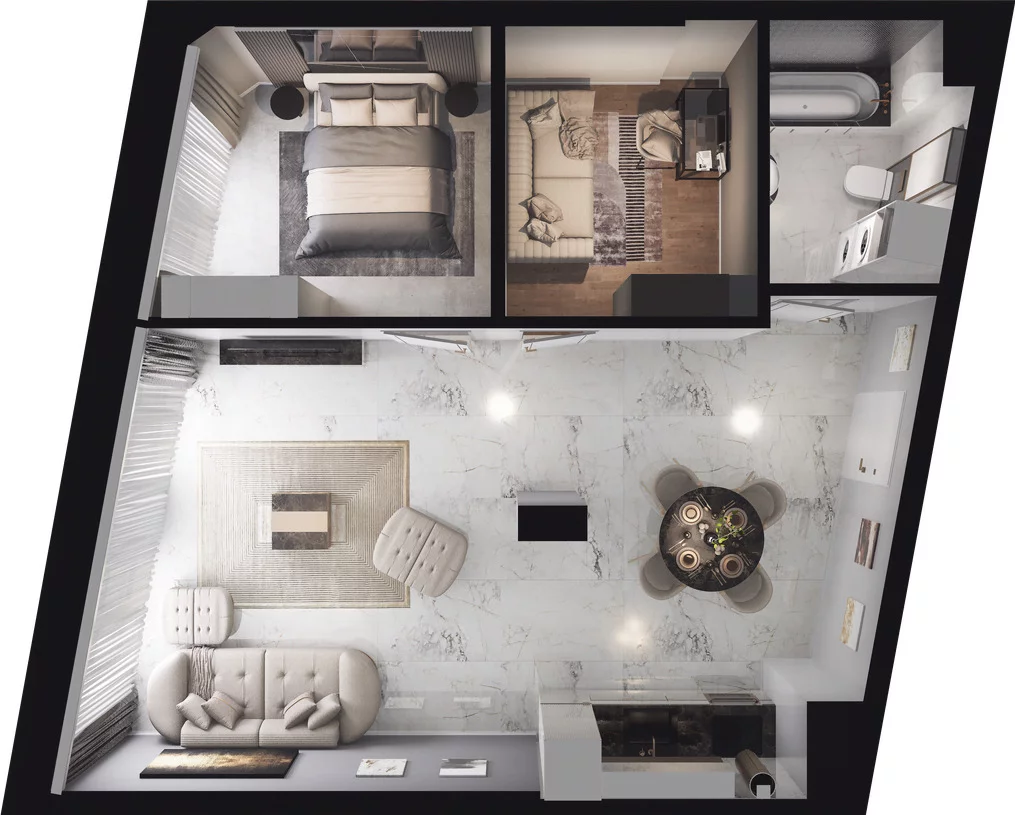 1 pokój, apartament 65,29 m², piętro 3, oferta nr 1.3.036, Granaria, Gdańsk, Śródmieście, ul. Chmielna