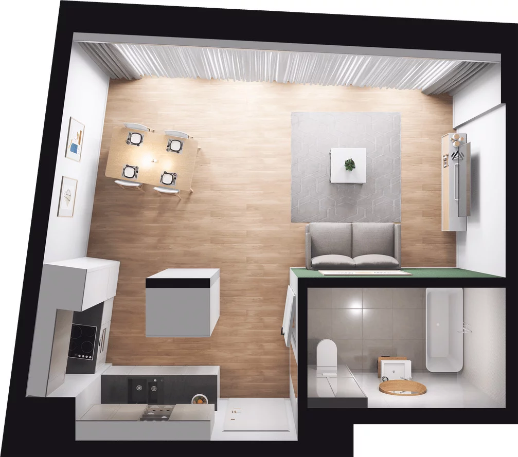 1 pokój, mieszkanie 35,71 m², piętro 6, oferta nr 1.6.087.M (KJ), Granaria, Gdańsk, Śródmieście, ul. Chmielna