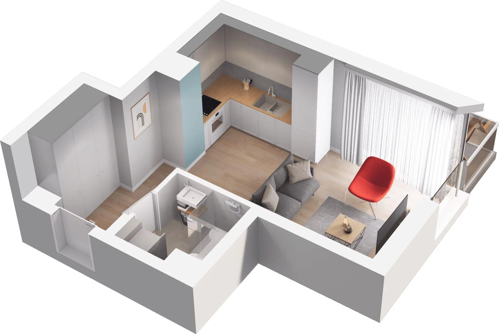 1 pokój, apartament 26,19 m², piętro 2, oferta nr C8.11, Sol Marina, Wiślinka, ul. Łąkowa