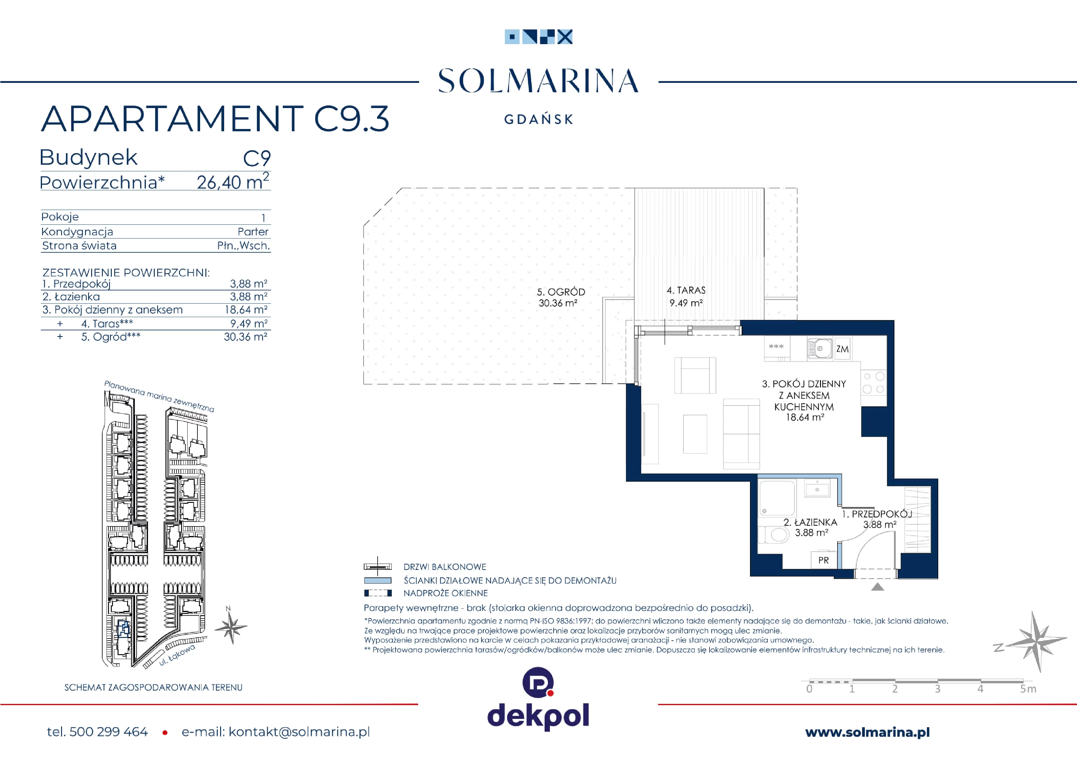 1 pokój, apartament 26,40 m², parter, oferta nr C9.3, Sol Marina, Wiślinka, ul. Łąkowa