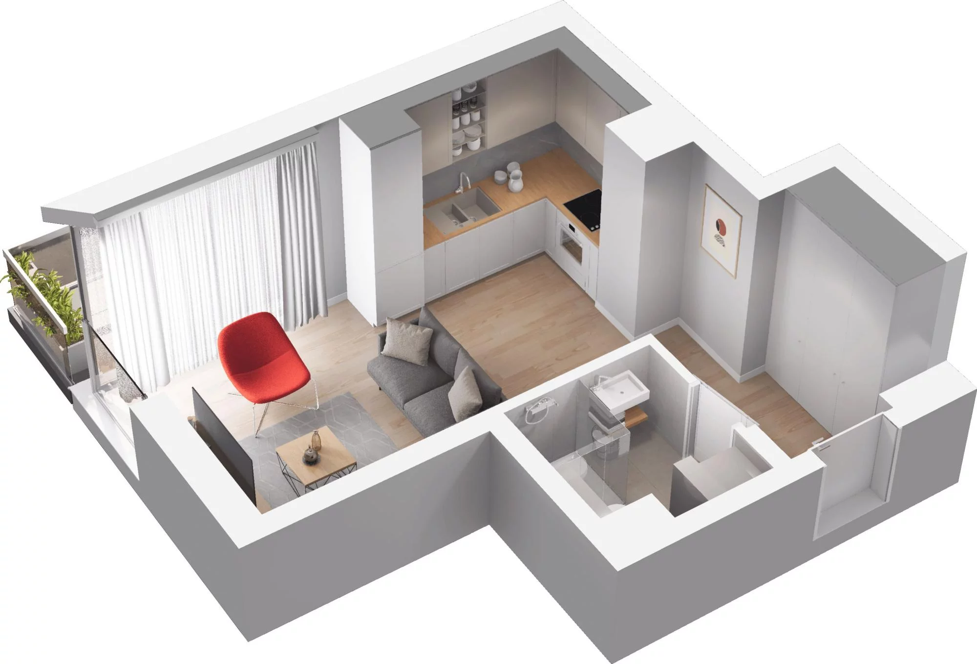 1 pokój, apartament 26,15 m², piętro 2, oferta nr C9.11, Sol Marina, Wiślinka, ul. Łąkowa
