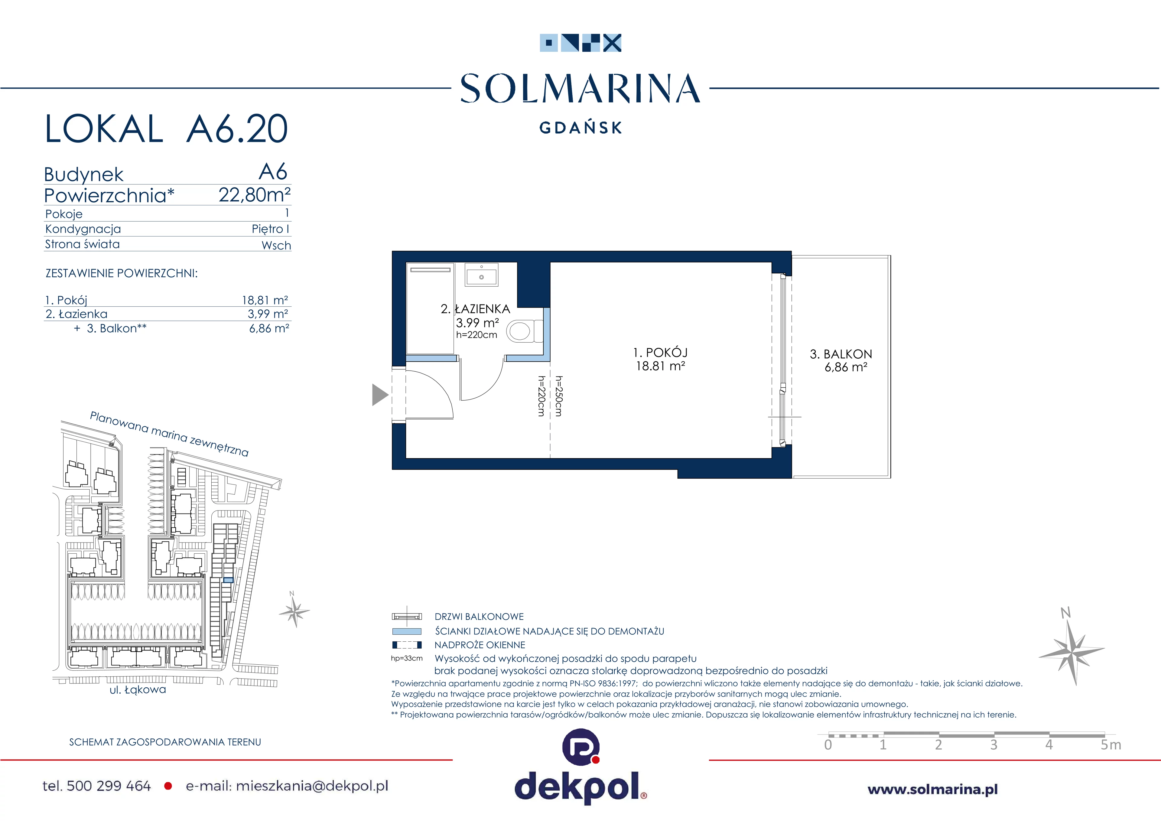 1 pokój, apartament inwestycyjny 22,80 m², piętro 1, oferta nr A6.20, Grano Hotel Solmarina, Wiślinka, ul. Łąkowa