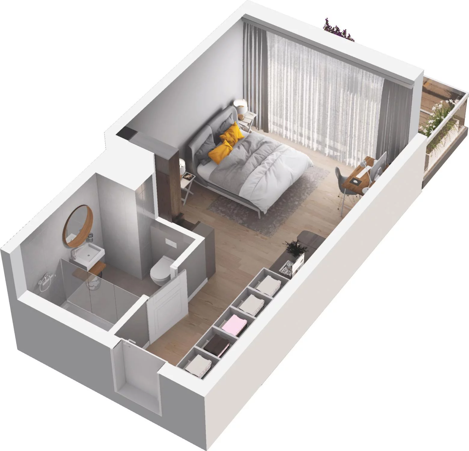 1 pokój, apartament inwestycyjny 22,80 m², piętro 1, oferta nr A6.20, Grano Hotel Solmarina, Wiślinka, ul. Łąkowa