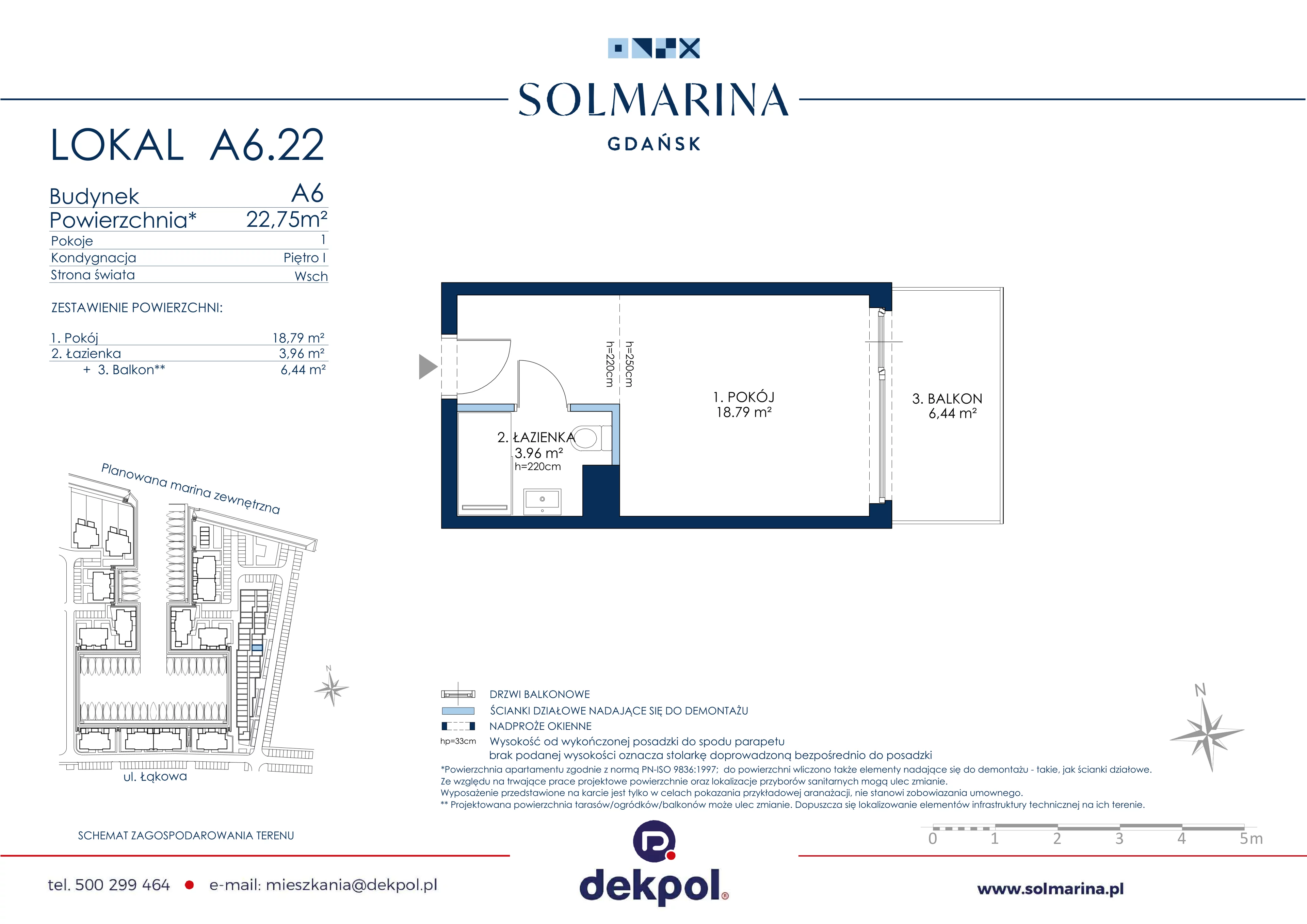 1 pokój, apartament inwestycyjny 22,75 m², piętro 1, oferta nr A6.22, Grano Hotel Solmarina, Wiślinka, ul. Łąkowa
