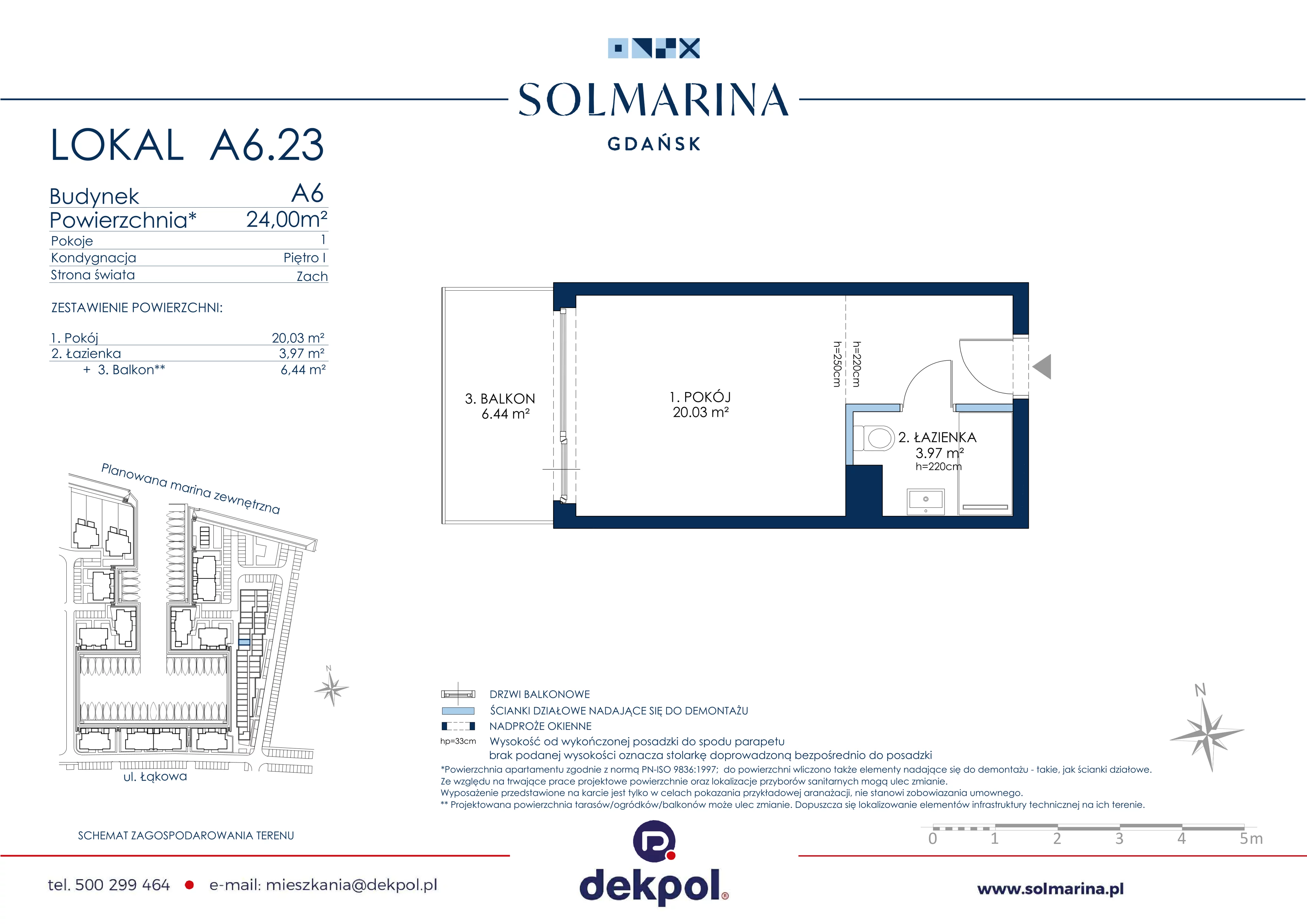1 pokój, apartament inwestycyjny 24,00 m², piętro 1, oferta nr A6.23, Grano Hotel Solmarina, Wiślinka, ul. Łąkowa