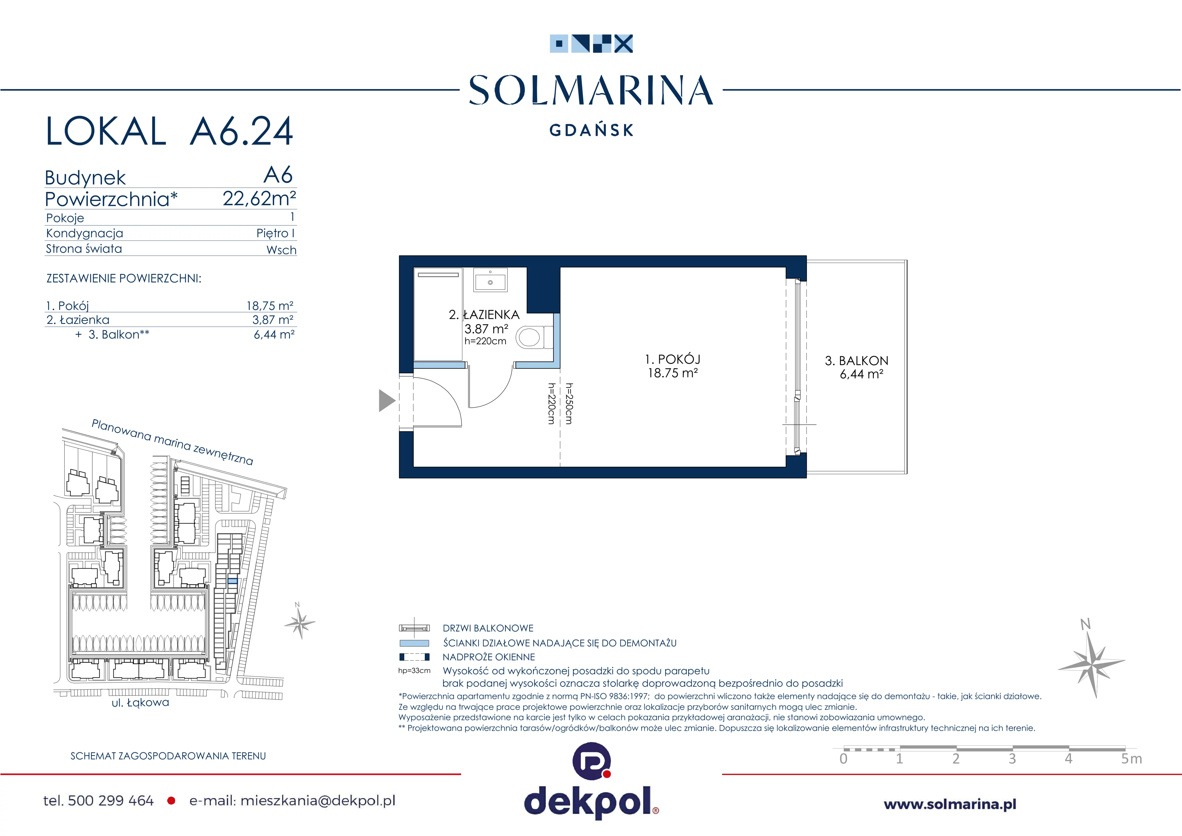 1 pokój, apartament inwestycyjny 22,62 m², piętro 1, oferta nr A6.24, Grano Hotel Solmarina, Wiślinka, ul. Łąkowa