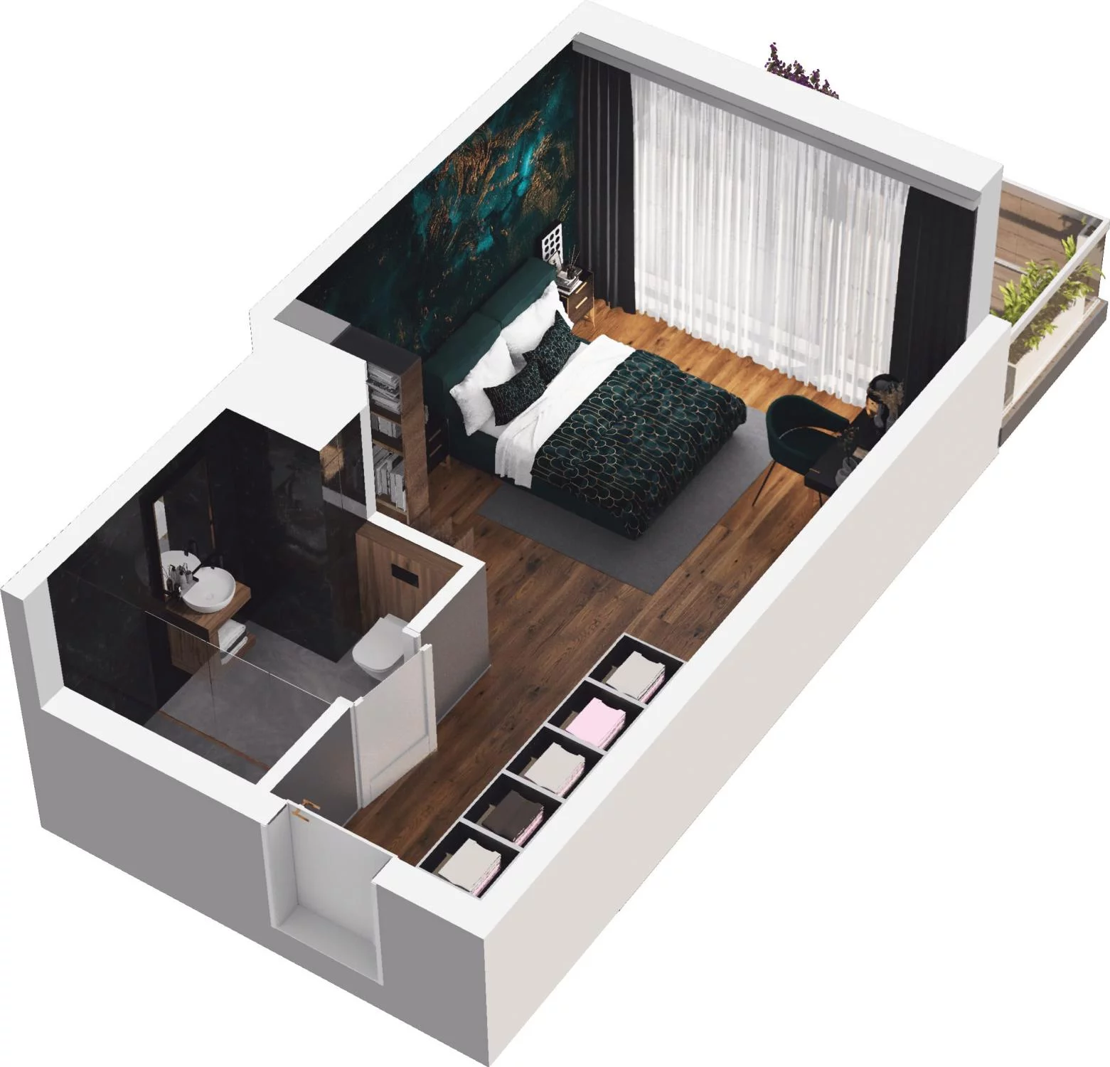 1 pokój, apartament inwestycyjny 22,62 m², piętro 1, oferta nr A6.24, Grano Hotel Solmarina, Wiślinka, ul. Łąkowa