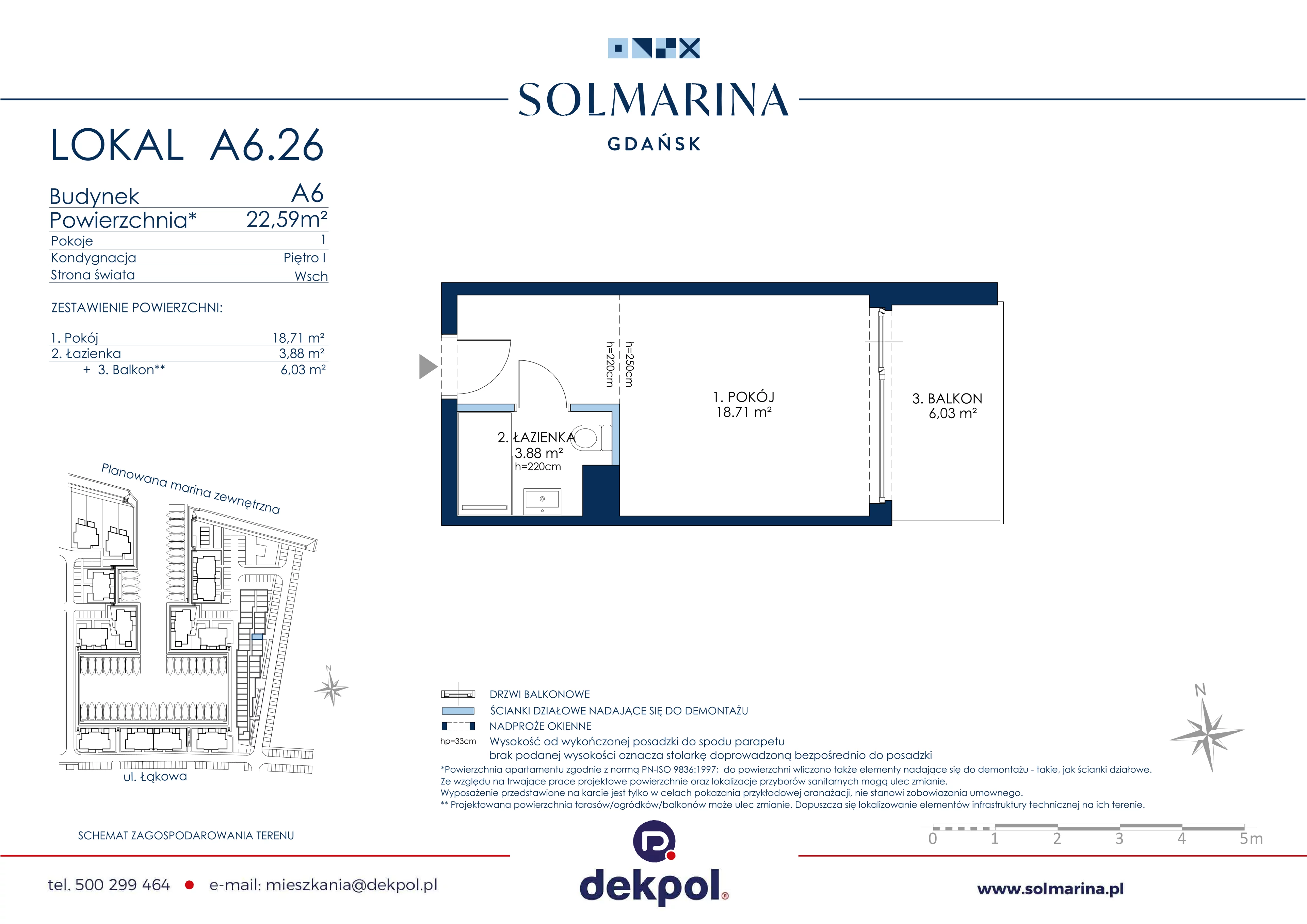 1 pokój, apartament inwestycyjny 22,59 m², piętro 1, oferta nr A6.26, Grano Hotel Solmarina, Wiślinka, ul. Łąkowa