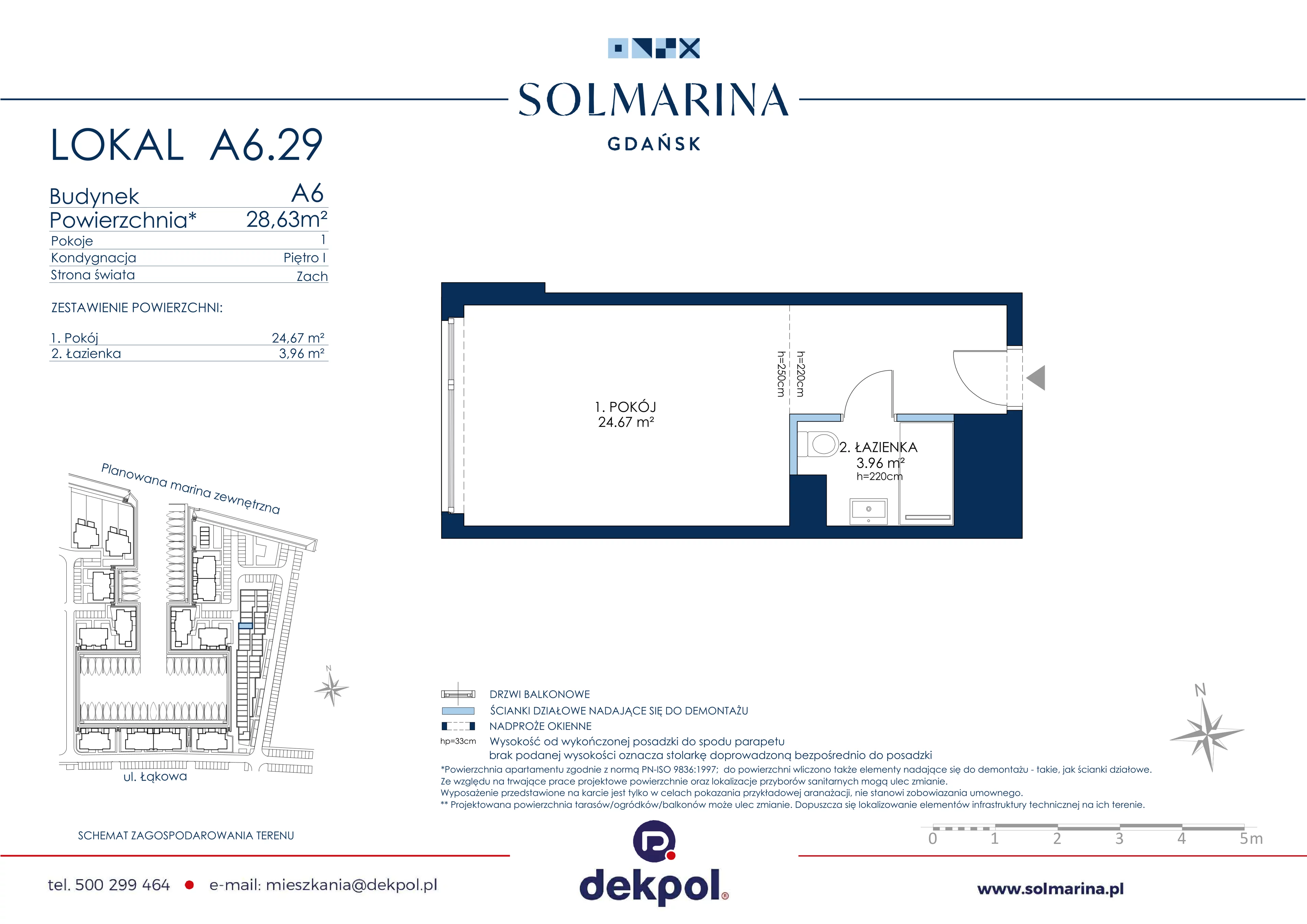 1 pokój, apartament inwestycyjny 28,63 m², piętro 1, oferta nr A6.29, Grano Hotel Solmarina, Wiślinka, ul. Łąkowa