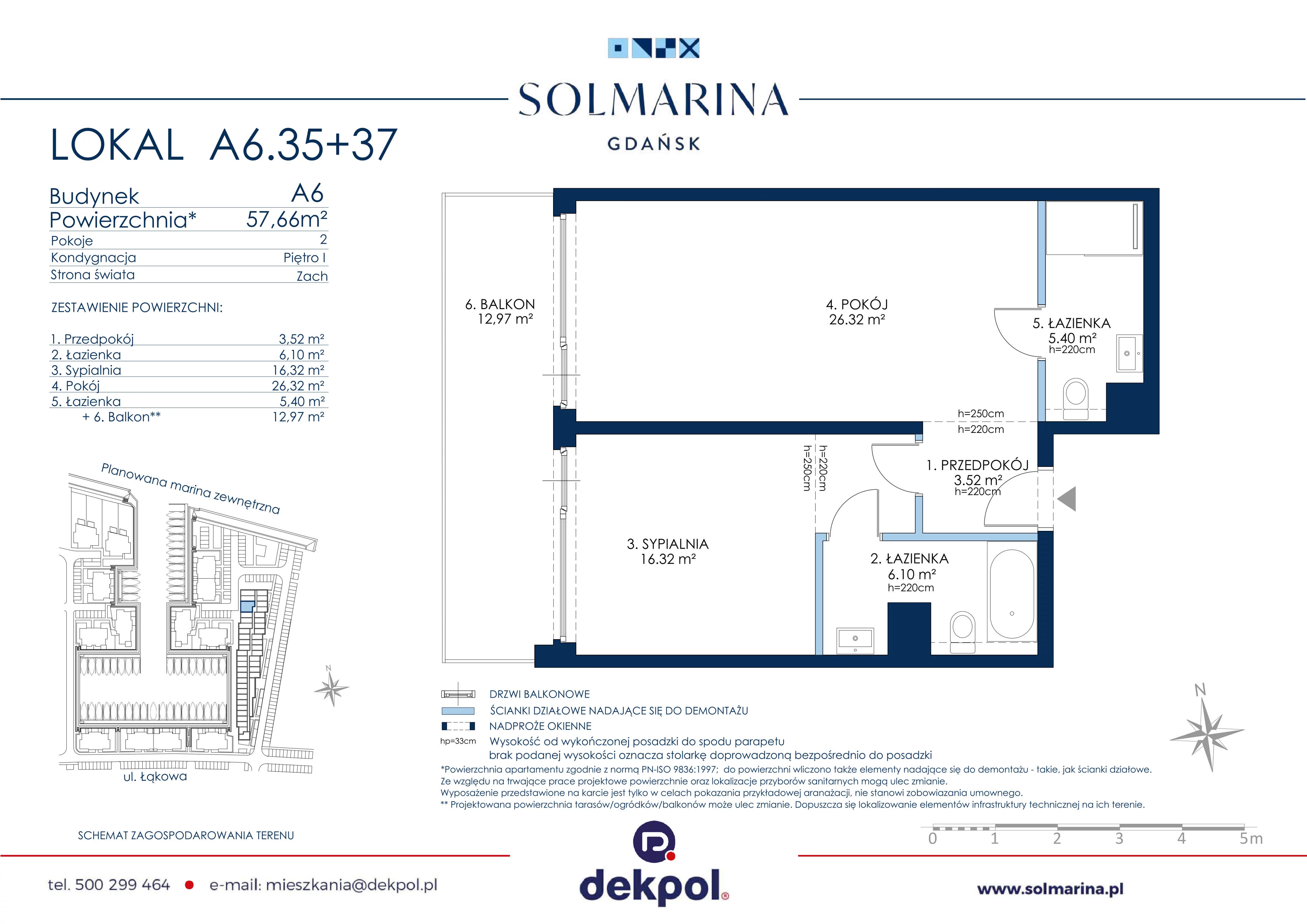 1 pokój, apartament inwestycyjny 57,66 m², piętro 1, oferta nr A6.35 + 37, Grano Hotel Solmarina, Wiślinka, ul. Łąkowa
