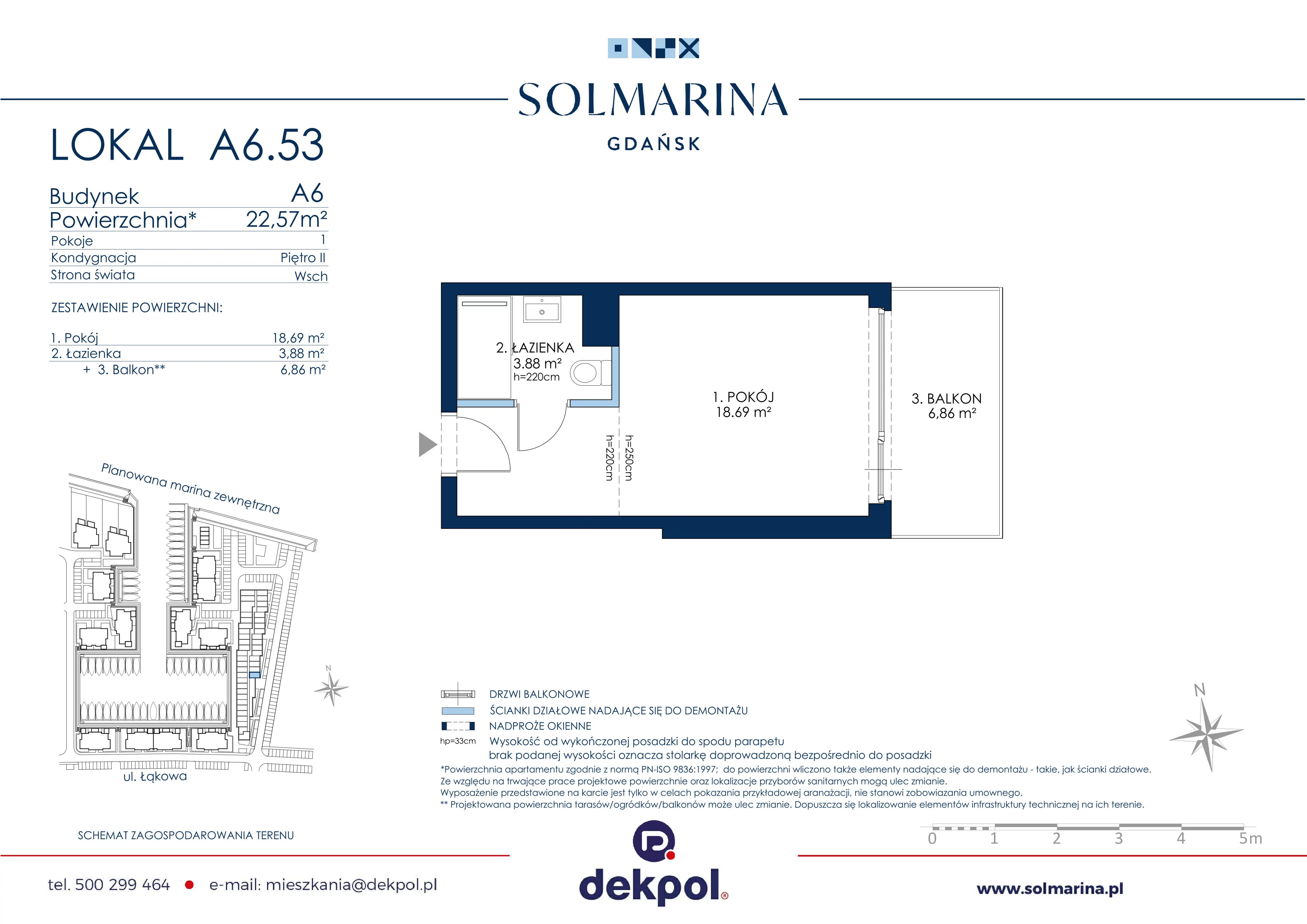 1 pokój, apartament inwestycyjny 22,57 m², piętro 2, oferta nr A6.53, Grano Hotel Solmarina, Wiślinka, ul. Łąkowa
