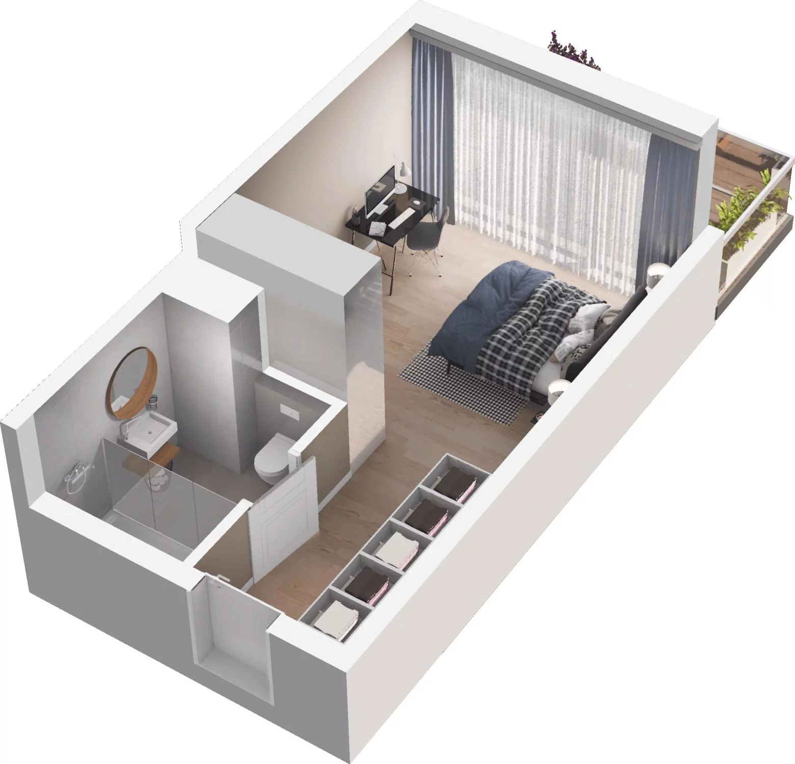 1 pokój, apartament inwestycyjny 22,57 m², piętro 2, oferta nr A6.53, Grano Hotel Solmarina, Wiślinka, ul. Łąkowa