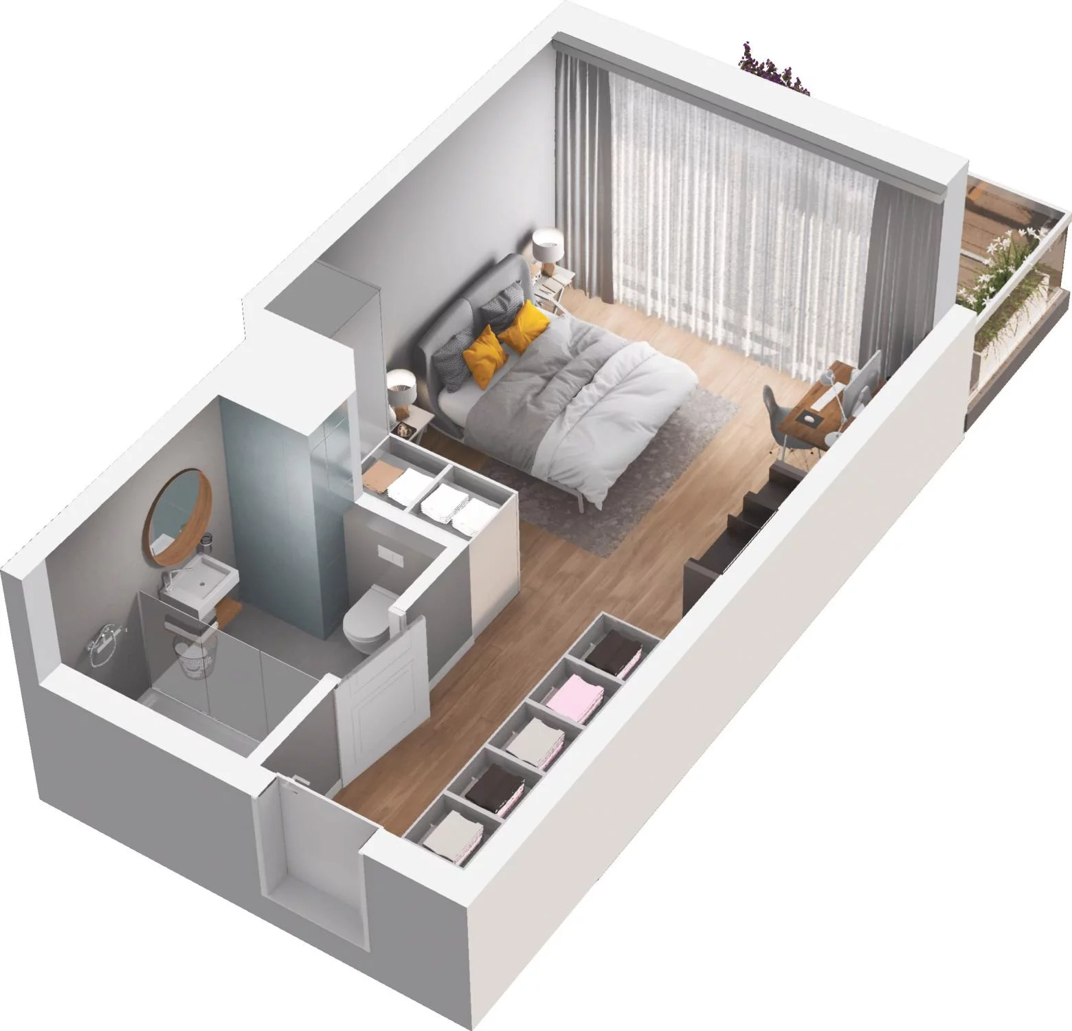 1 pokój, apartament inwestycyjny 22,79 m², piętro 2, oferta nr A6.57, Grano Hotel Solmarina, Wiślinka, ul. Łąkowa