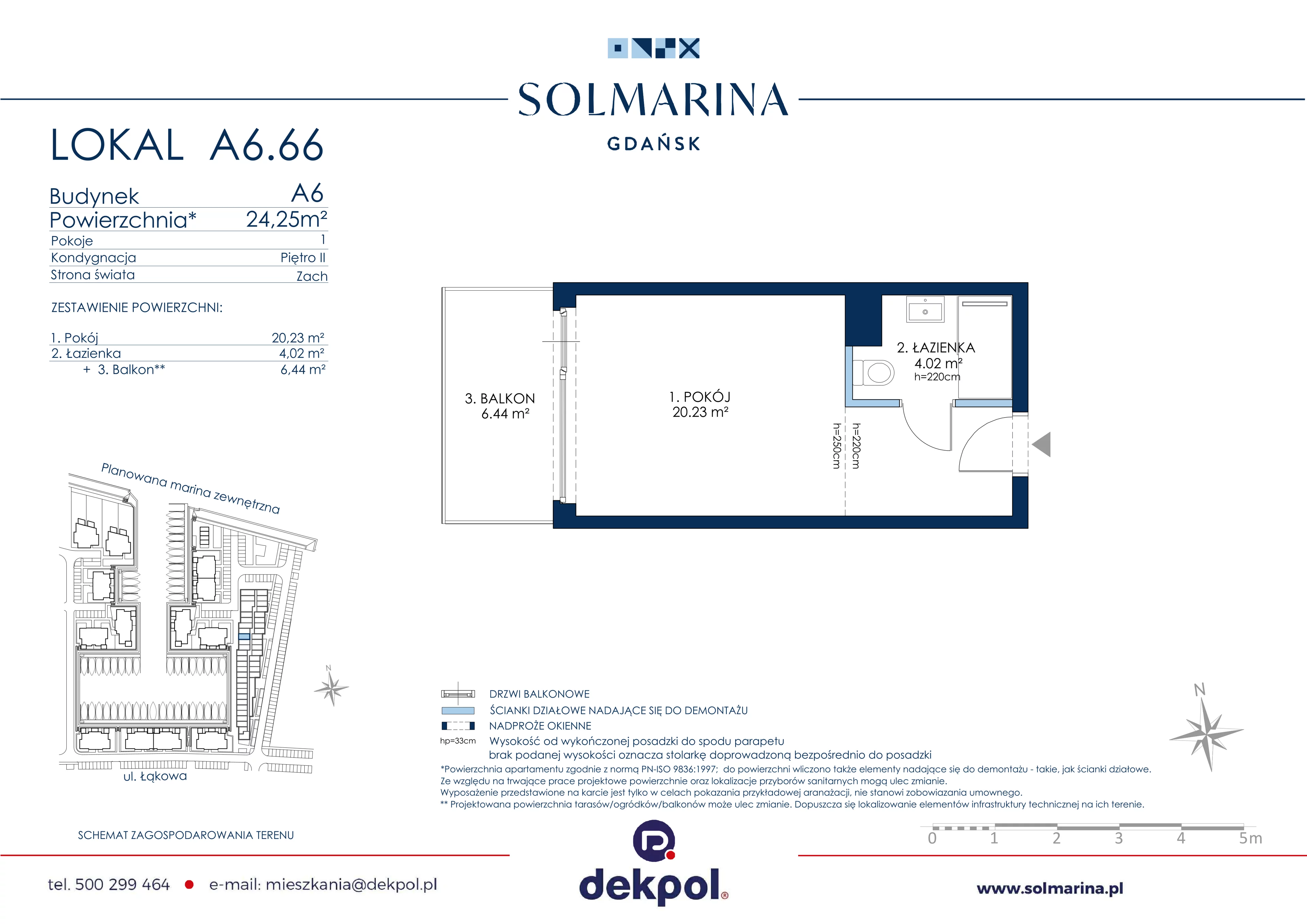 1 pokój, apartament inwestycyjny 24,25 m², piętro 2, oferta nr A6.66, Grano Hotel Solmarina, Wiślinka, ul. Łąkowa