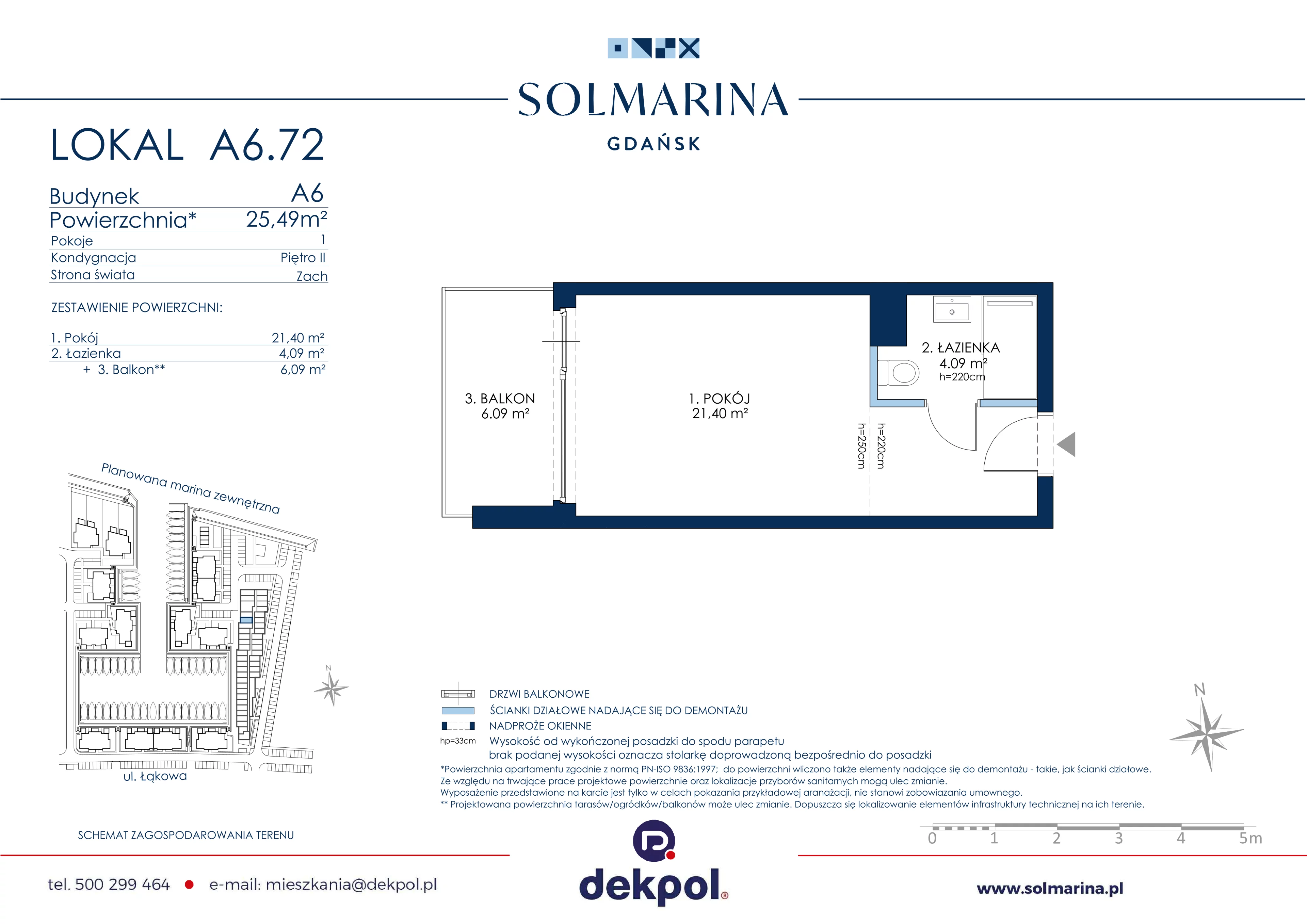 1 pokój, apartament inwestycyjny 25,49 m², piętro 2, oferta nr A6.72, Grano Hotel Solmarina, Wiślinka, ul. Łąkowa
