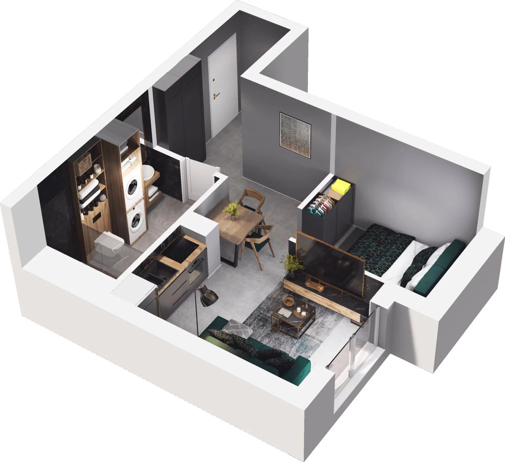 1 pokój, apartament 30,80 m², parter, oferta nr 5.3, Trimare, Sztutowo, ul. Mierzeja Park