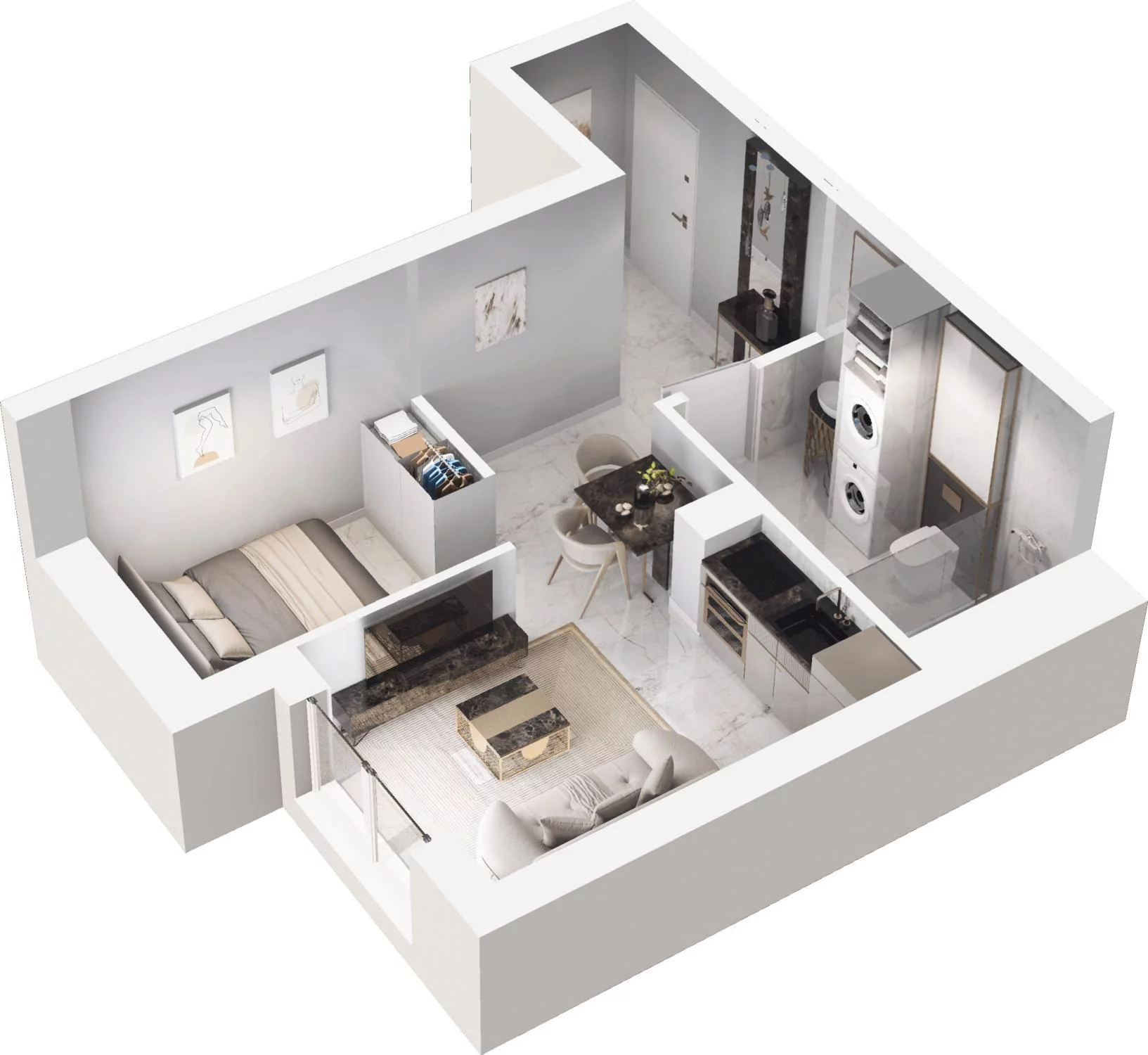 1 pokój, apartament 30,77 m², parter, oferta nr 5.6, Trimare, Sztutowo, ul. Mierzeja Park