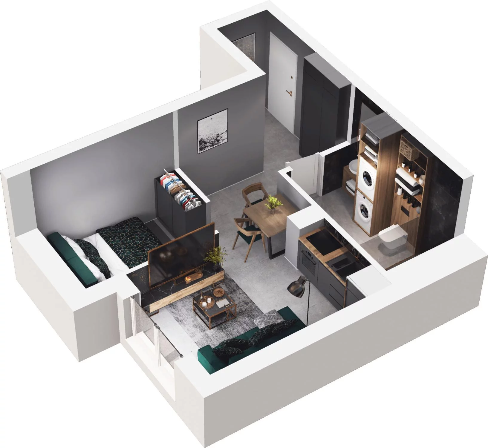 1 pokój, apartament 30,77 m², parter, oferta nr 5.6, Trimare, Sztutowo, ul. Mierzeja Park