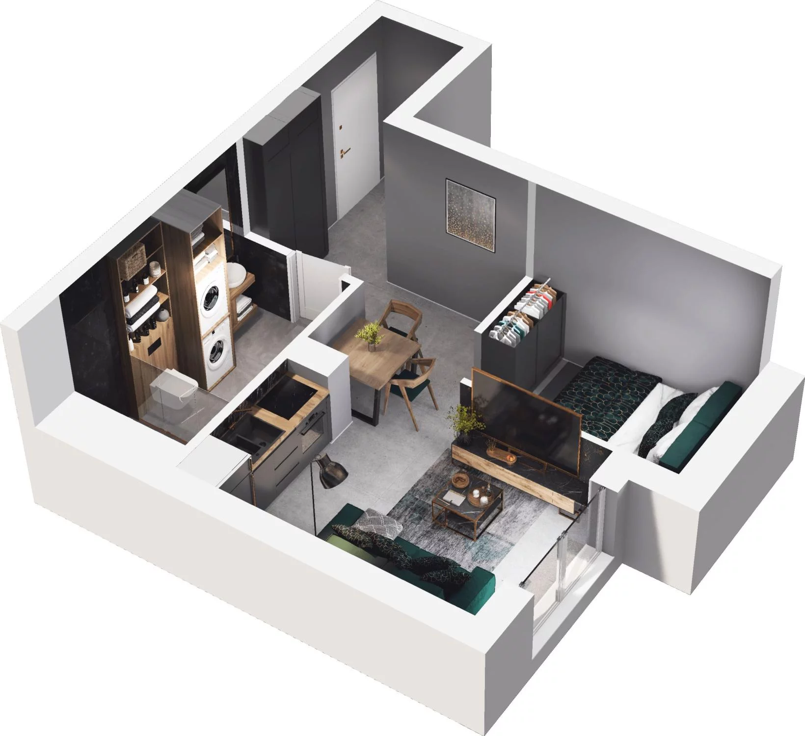 1 pokój, apartament 30,88 m², parter, oferta nr 10.3 (O), Trimare, Sztutowo, ul. Mierzeja Park