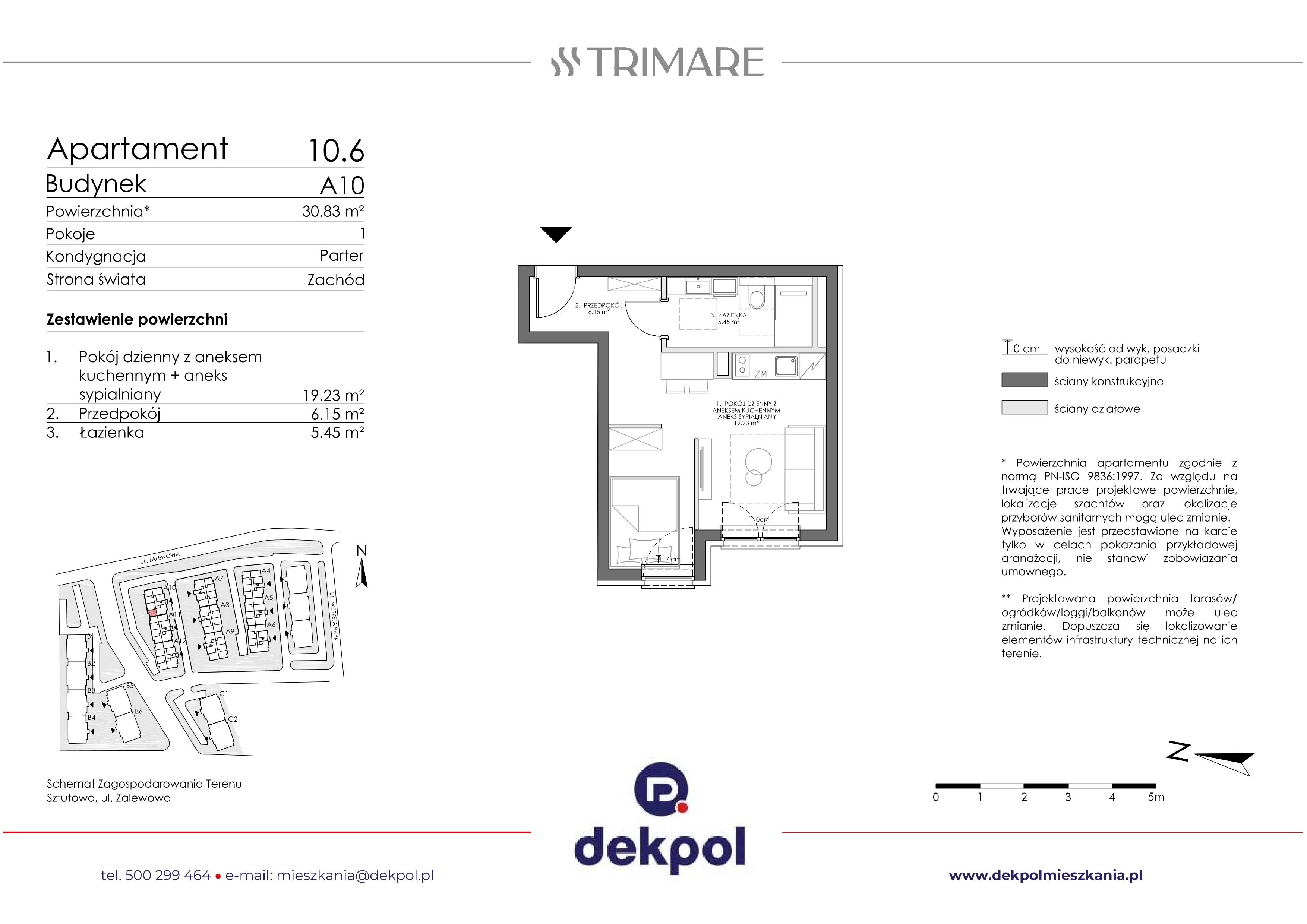 1 pokój, apartament 30,83 m², parter, oferta nr 10.6 (O), Trimare, Sztutowo, ul. Mierzeja Park