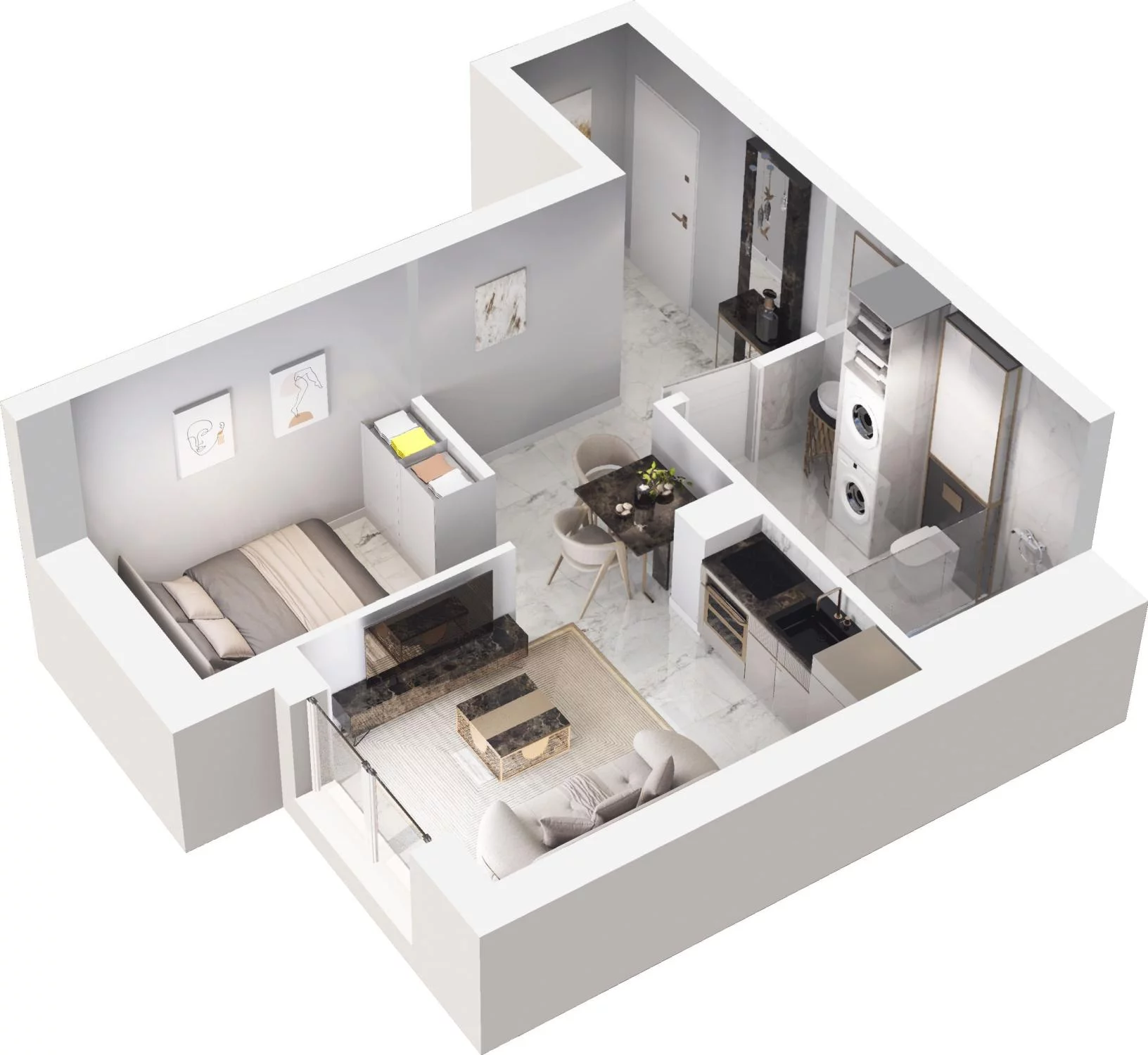 1 pokój, apartament 30,83 m², parter, oferta nr 10.6 (O), Trimare, Sztutowo, ul. Mierzeja Park