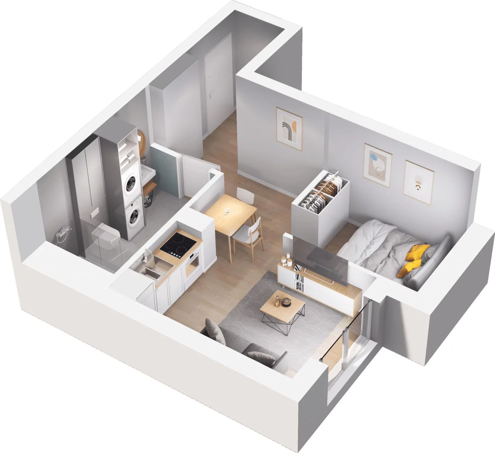 1 pokój, apartament 30,82 m², parter, oferta nr 12.3 (O), Trimare, Sztutowo, ul. Mierzeja Park