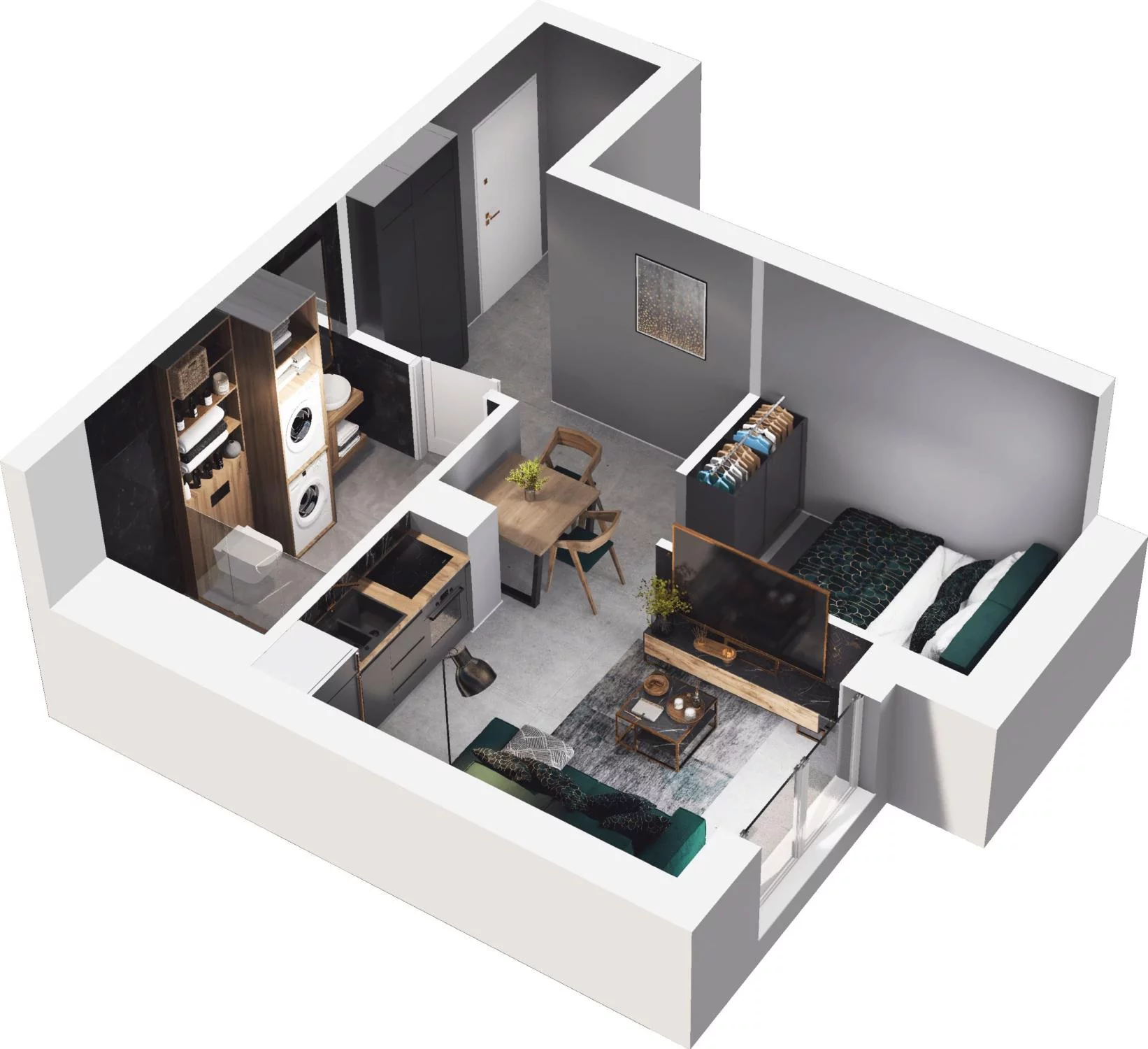 1 pokój, apartament 30,82 m², parter, oferta nr 12.3 (O), Trimare, Sztutowo, ul. Mierzeja Park
