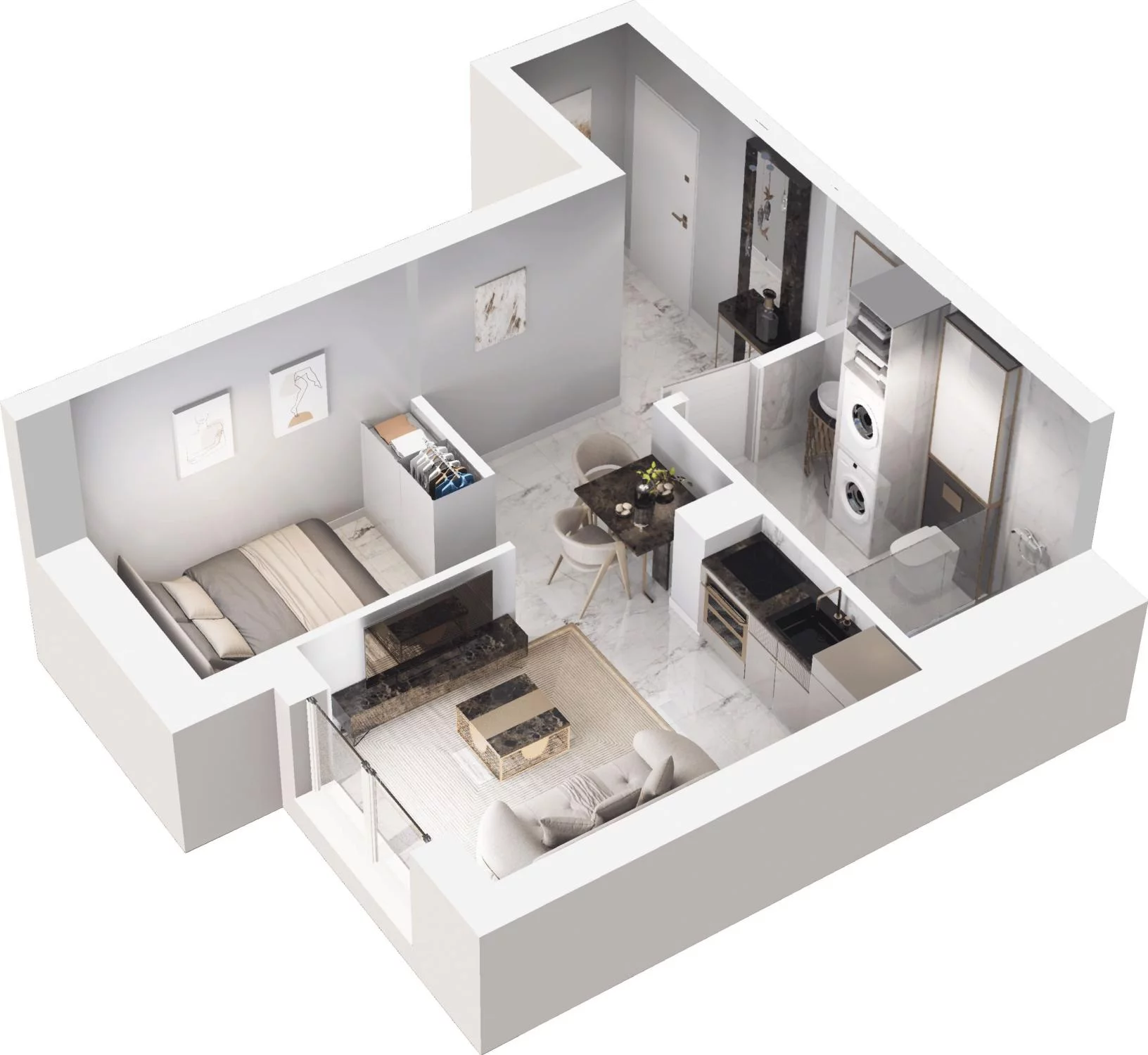 1 pokój, apartament 30,90 m², parter, oferta nr 12.6 (O), Trimare, Sztutowo, ul. Mierzeja Park