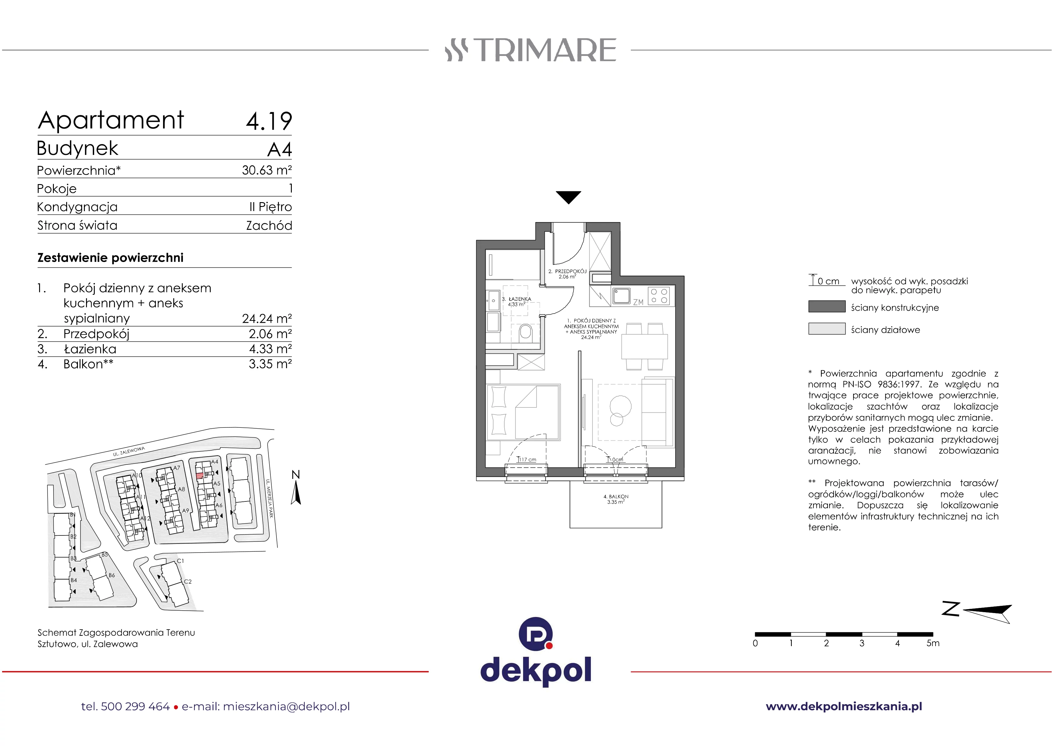 1 pokój, apartament 30,63 m², piętro 2, oferta nr 4.19, Trimare, Sztutowo, ul. Mierzeja Park