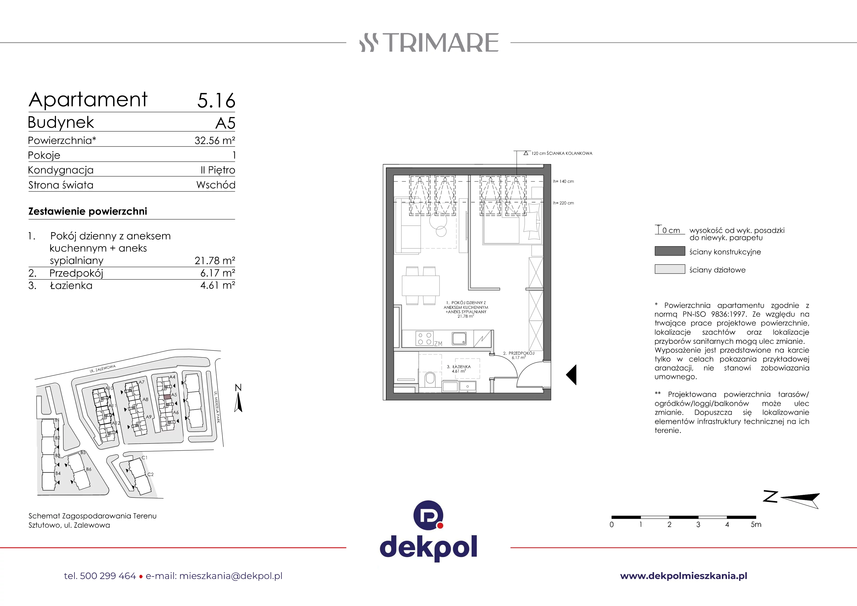1 pokój, apartament 32,56 m², piętro 2, oferta nr 5.16, Trimare, Sztutowo, ul. Mierzeja Park