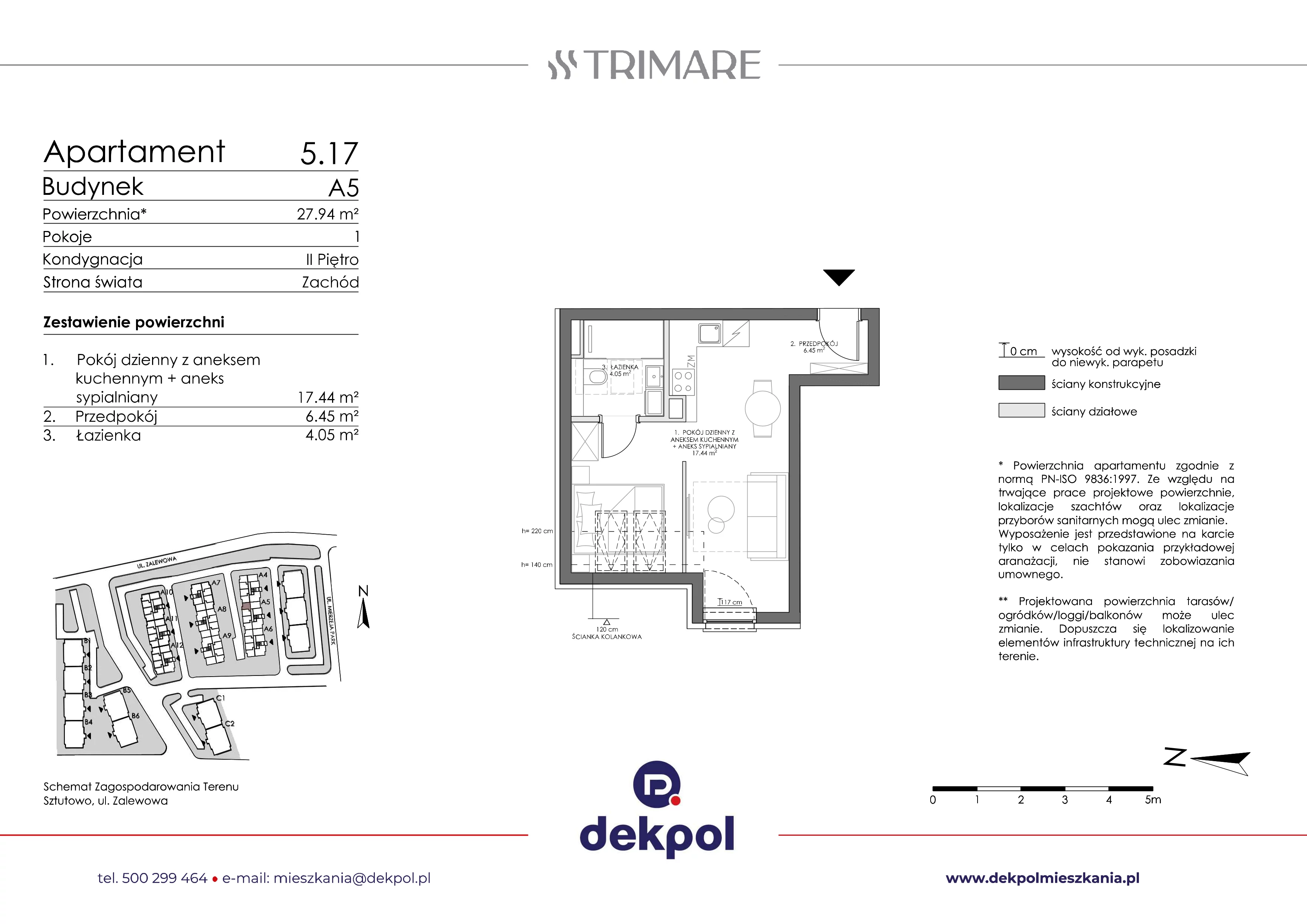 1 pokój, apartament 27,94 m², piętro 2, oferta nr 5.17, Trimare, Sztutowo, ul. Mierzeja Park