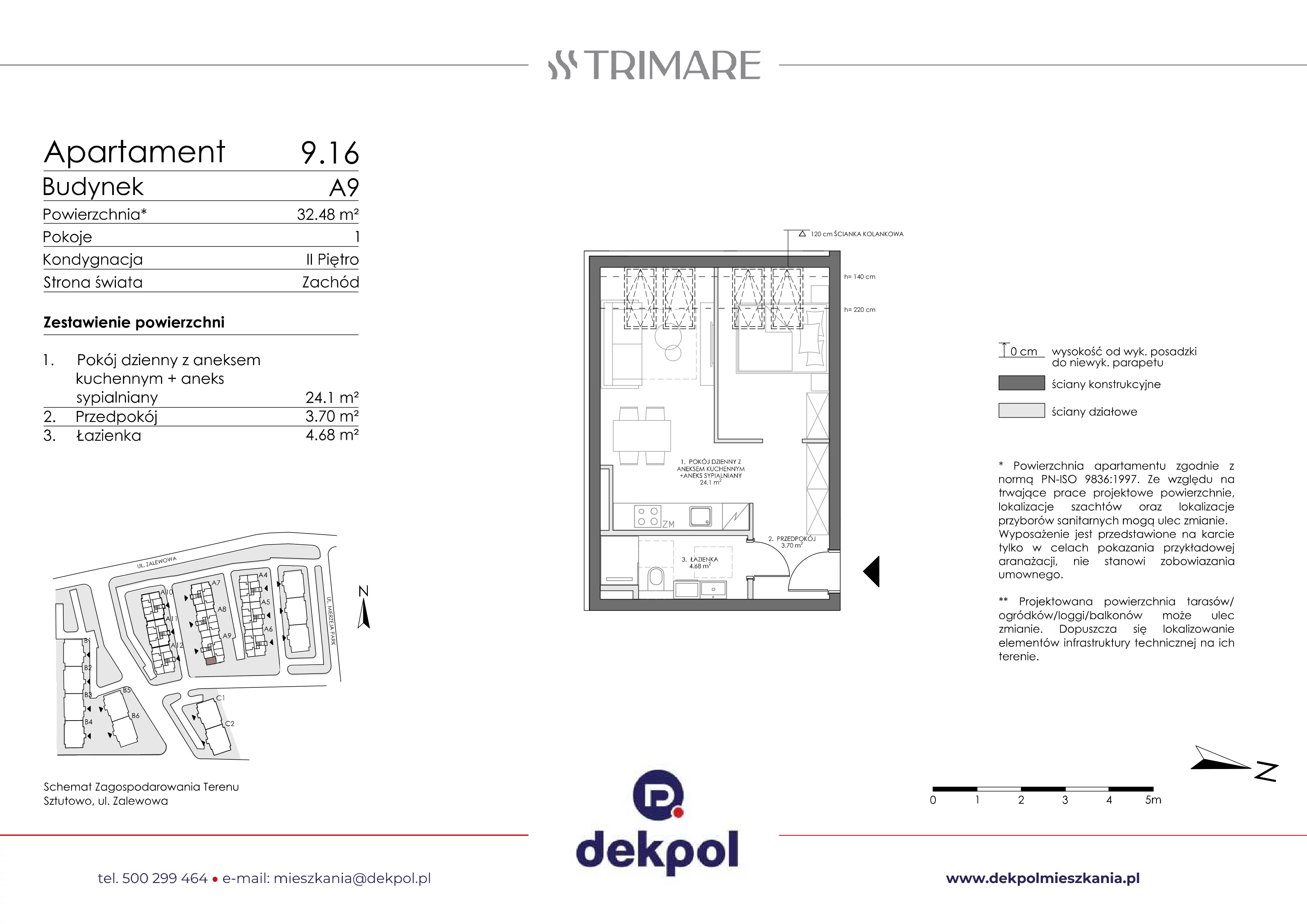 1 pokój, apartament 32,48 m², piętro 2, oferta nr 9.16, Trimare, Sztutowo, ul. Mierzeja Park