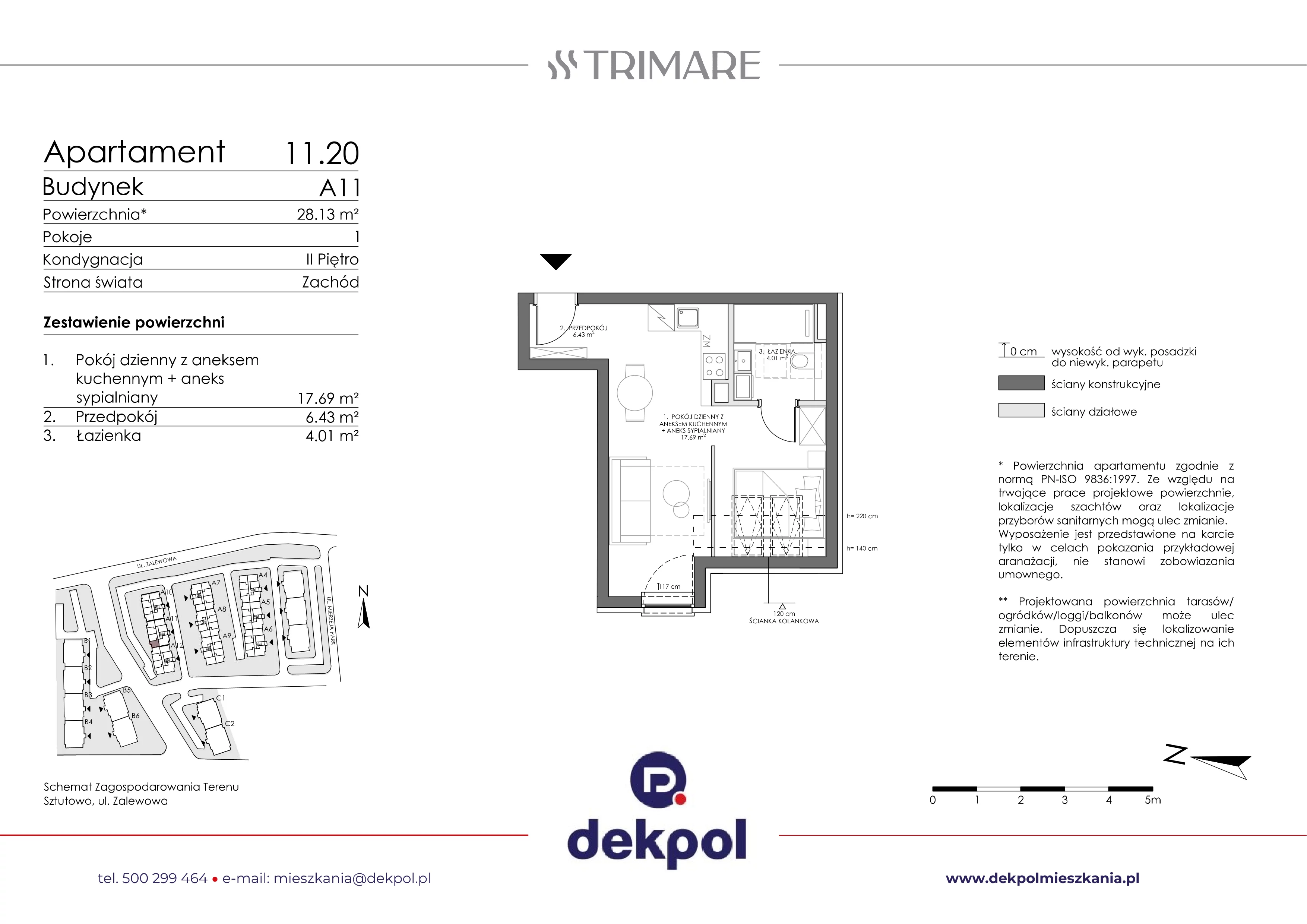 1 pokój, apartament 28,13 m², piętro 2, oferta nr 11.20, Trimare, Sztutowo, ul. Mierzeja Park