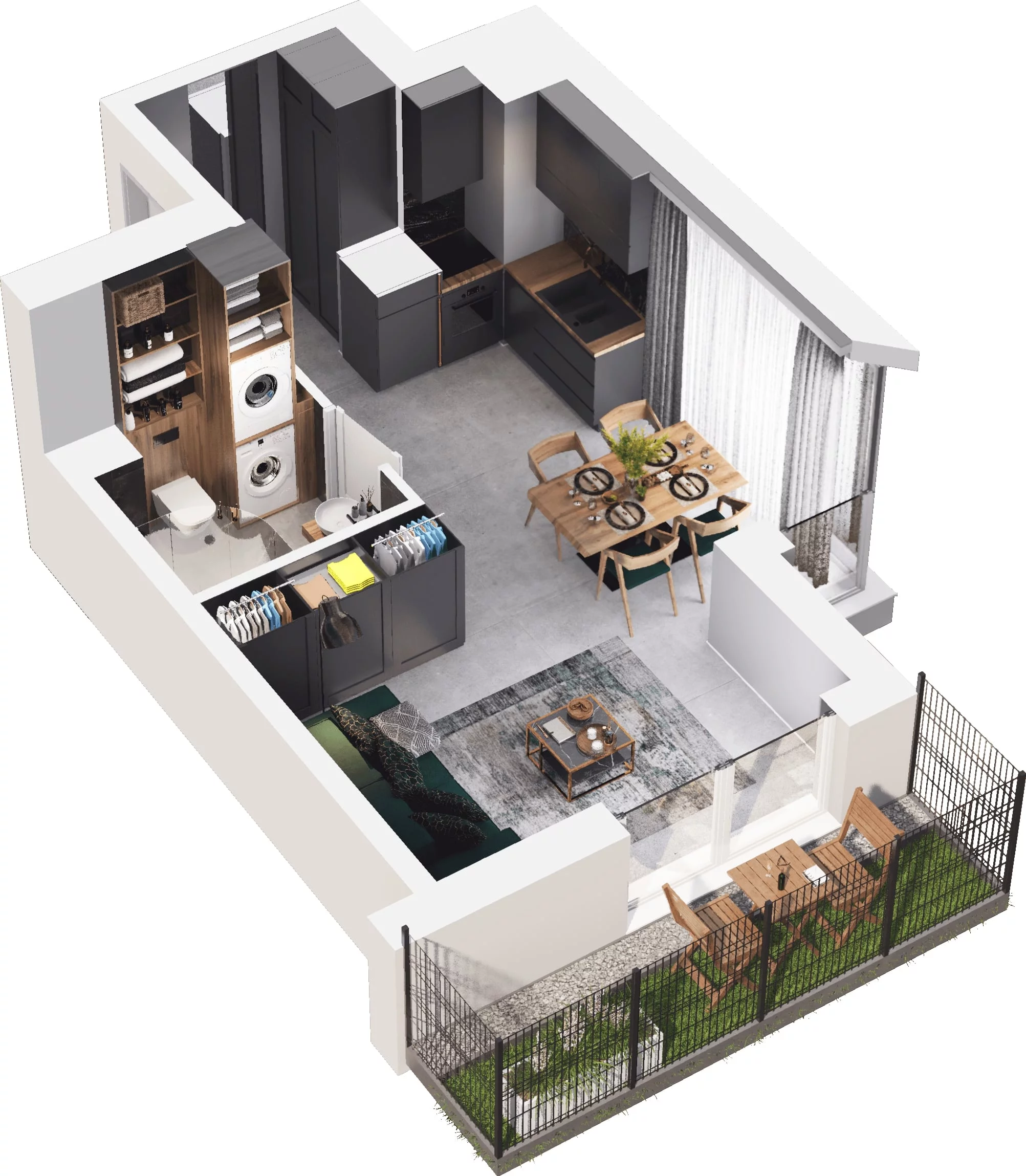 1 pokój, apartament 27,57 m², parter, oferta nr B3.05, Baltic Line, Gdańsk, Wyspa Sobieszewska, Sobieszewo, ul. Nadwiślańska 50